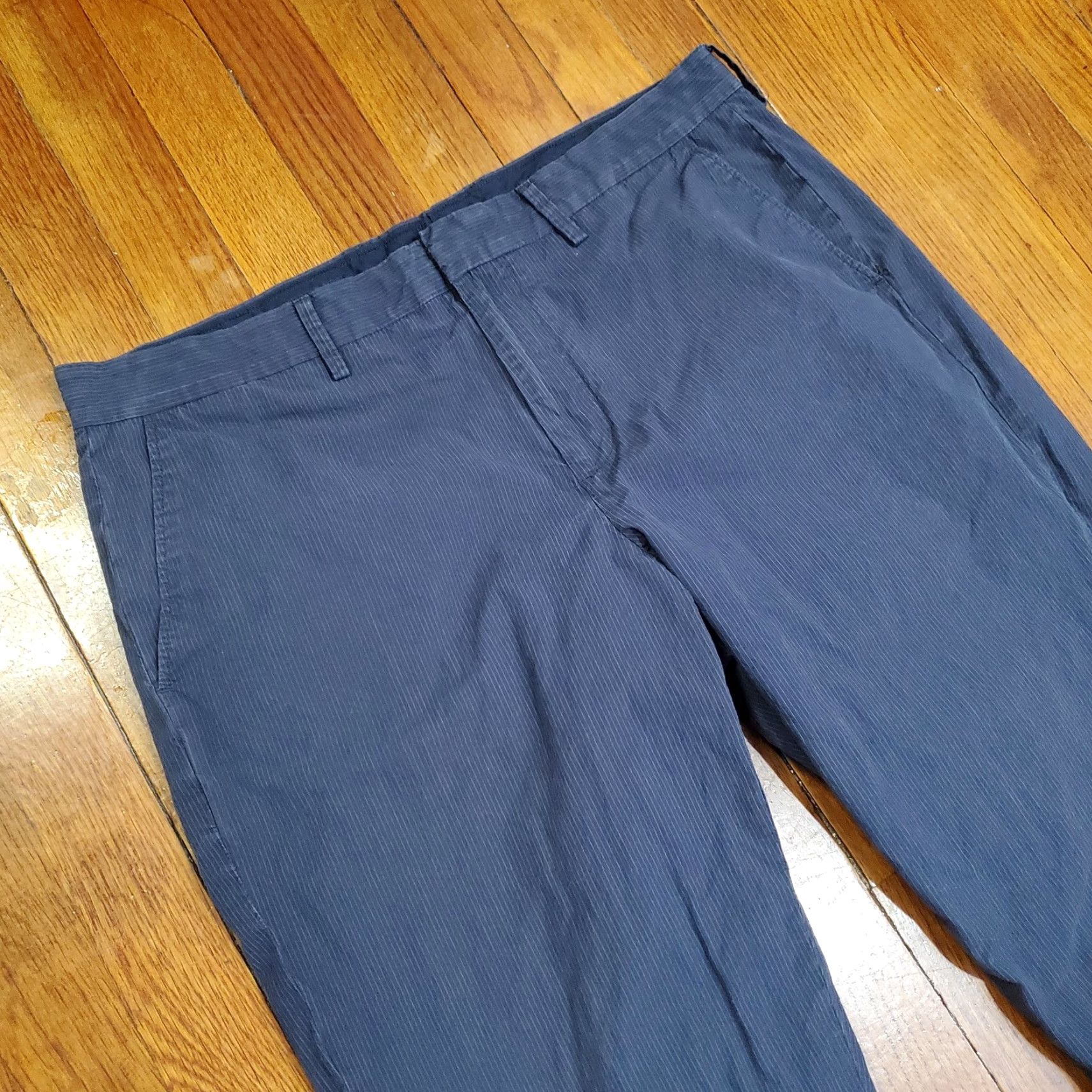 J.Crew J.Crew Slim Bedford Chino Pants Mens 34x32 Blue Stripe Lightweight Casual Business Regular Slim Straight Pocket Front Zip Fly Button Closure Size US 34 / EU 50 - 6 Thumbnail