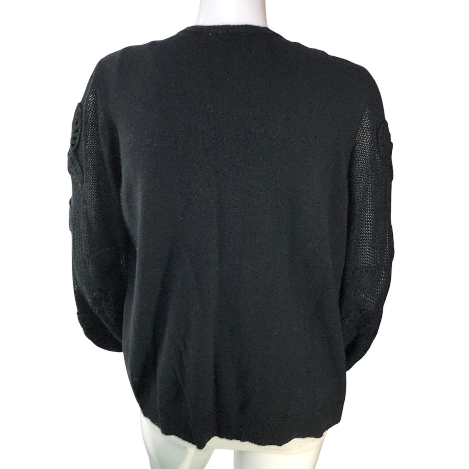 Chicos Chicos Size 4 US XXL Cardigan 3D Applique Crochet Open Front Size XXL / US 16-18 / IT 52-54 - 7 Thumbnail