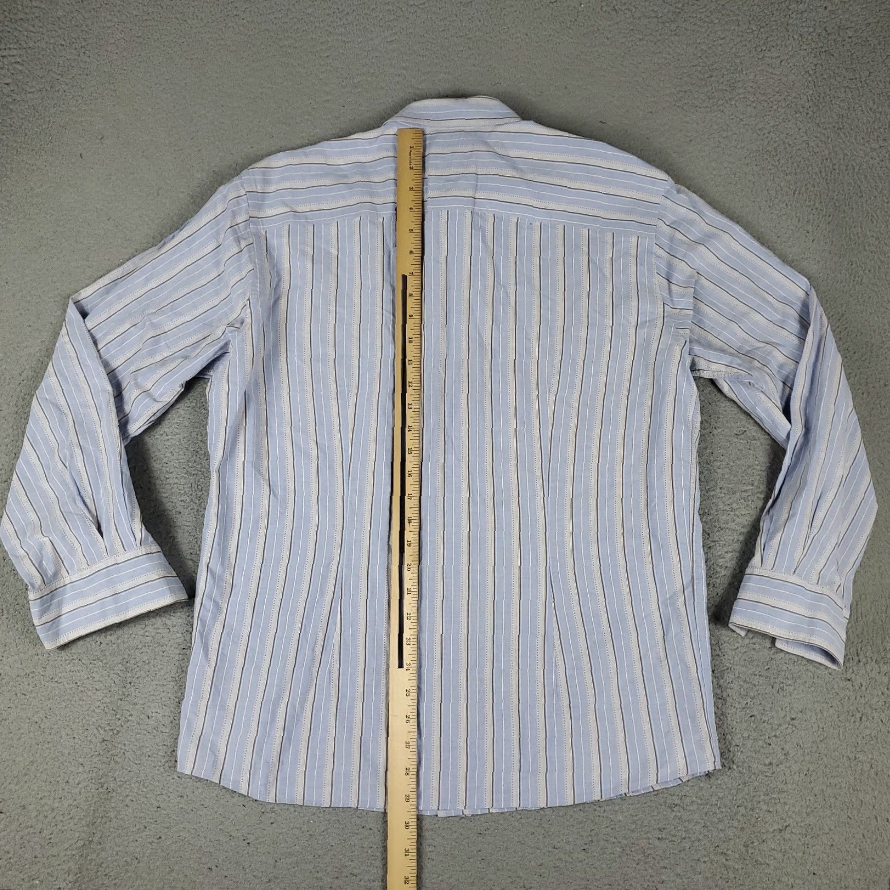 Faconnable Façonnable Shirt Mens M Blue Striped Button-Up Long Sleeve Casual Business Formal Party/Cocktail Travel Workwear Men Regular Size US M / EU 48-50 / 2 - 4 Thumbnail
