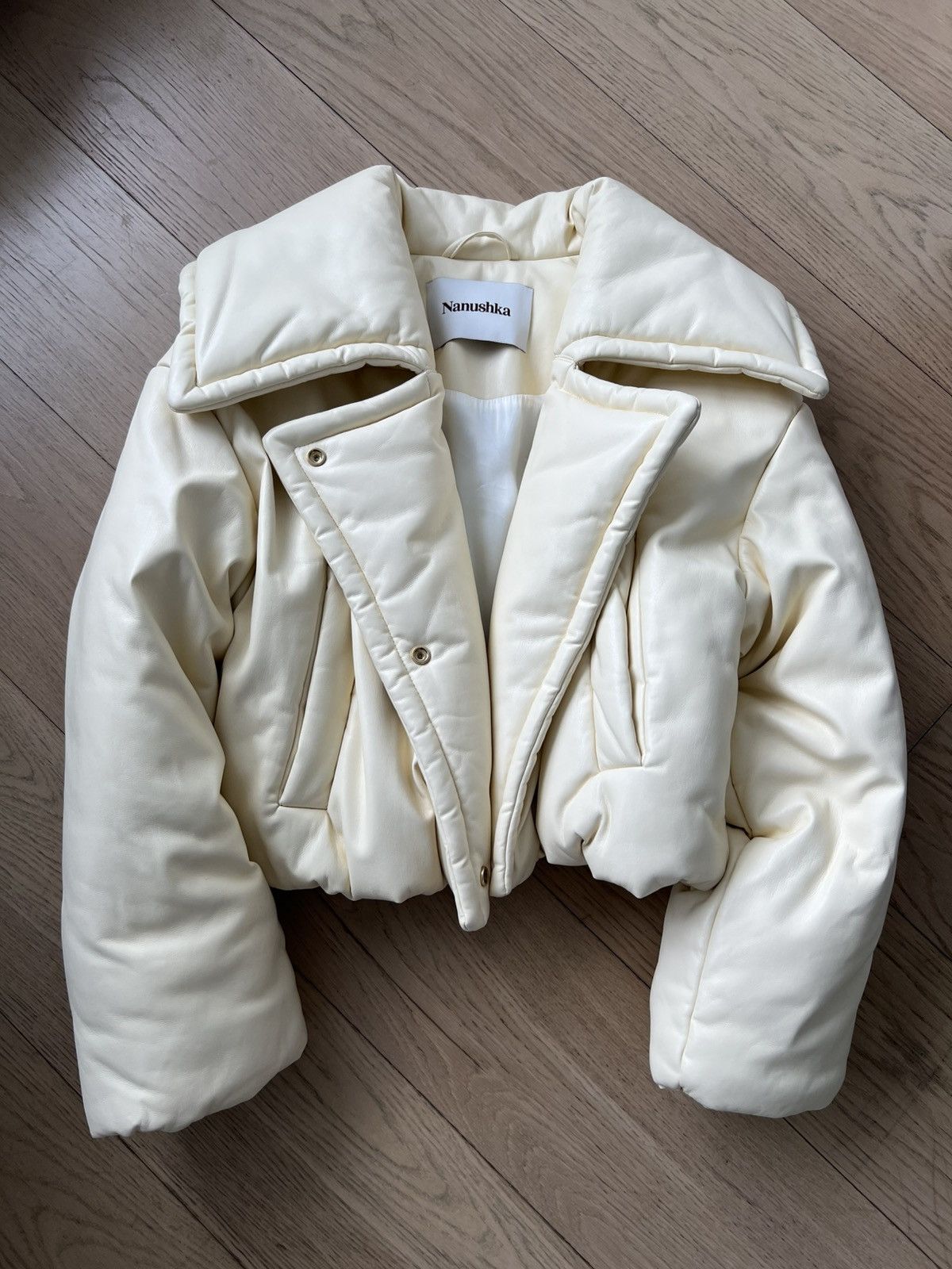 ジャケット NANUSHKA Charcoal Synthetic Leather Down Jacket Nanushka Charcoal Synthetic Leather Down Jacket