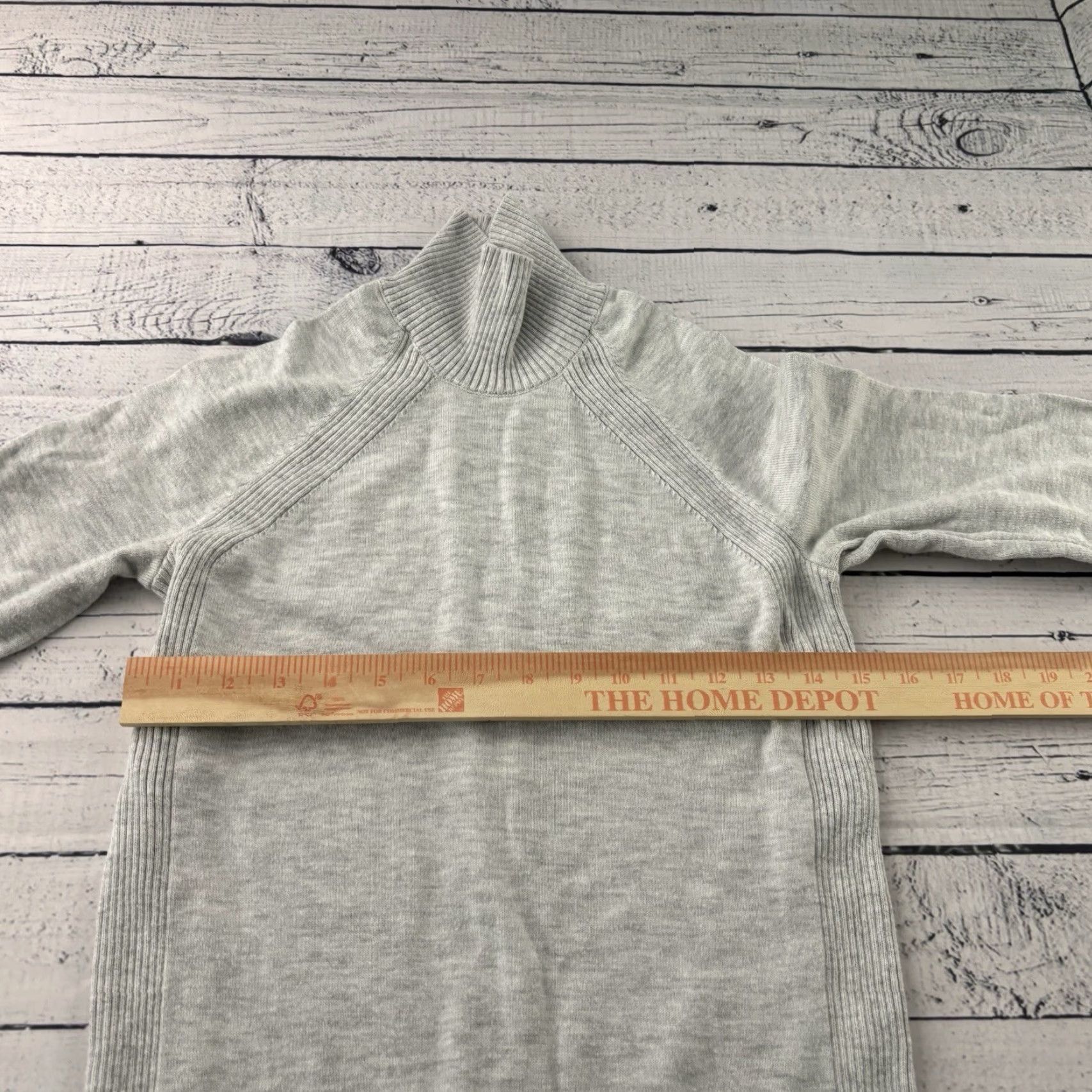 Lululemon Lululemon Mock Neck Cotton Silk Blend Long Sleeve Sweater Top Women's 4 Gray Pullover Size S / US 4 / IT 40 - 4 Thumbnail