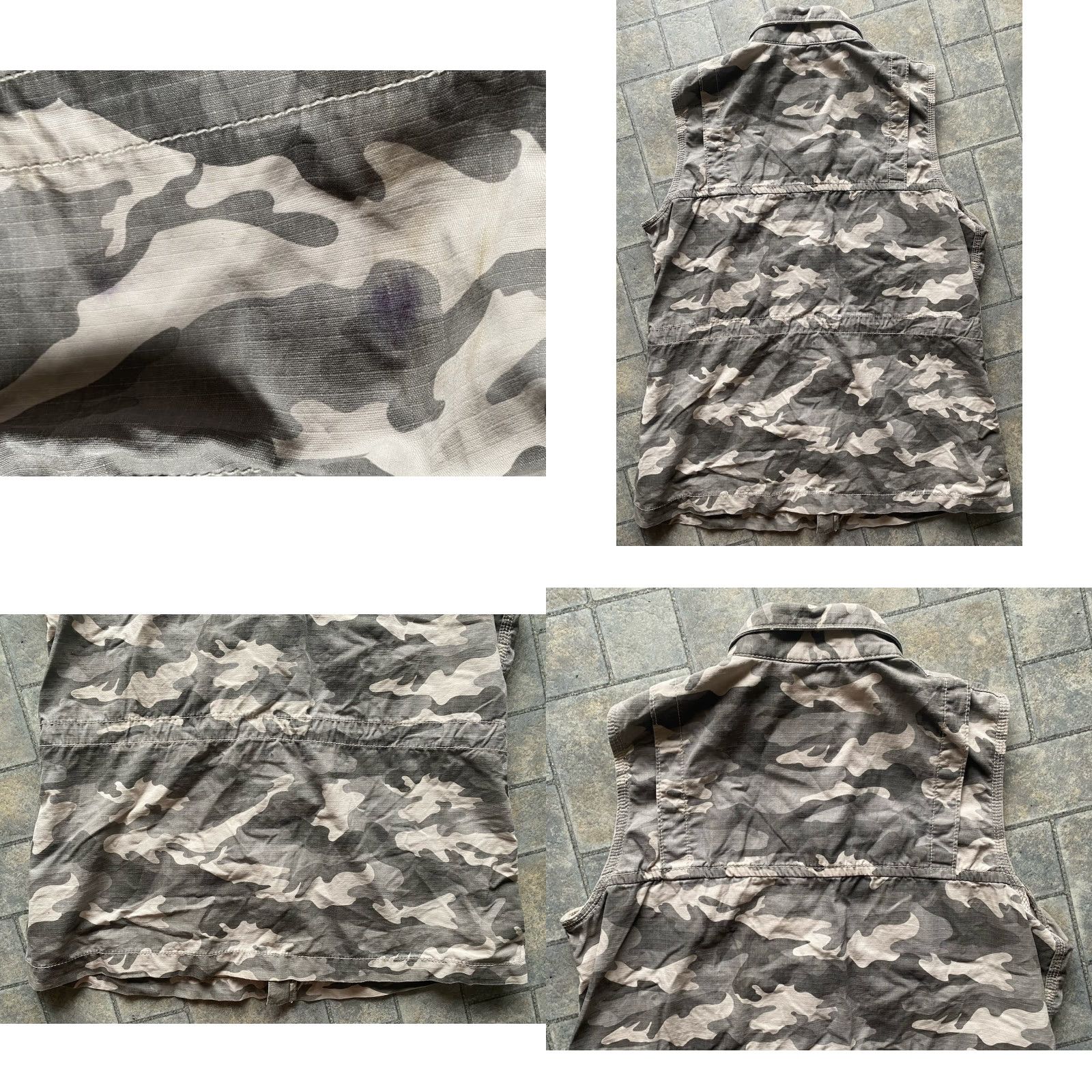 Carhartt Carhartt Vest Camouflage Utility Cotton Zip Pockets Full Zip Lightweight Casual Travel Workwear Women's Small Gray 101110 050 Flaws Wear Size S / US 4 / IT 40 - 9 Thumbnail