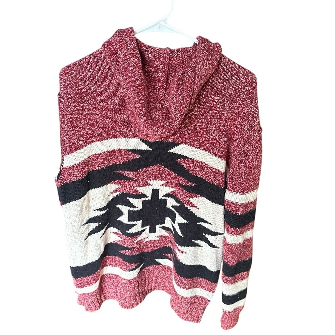 American Eagle Outfitters American Eagle Aztec Tribal Hoodie Red/White/Black Size L Size US L / EU 52-54 / 3 - 7 Thumbnail