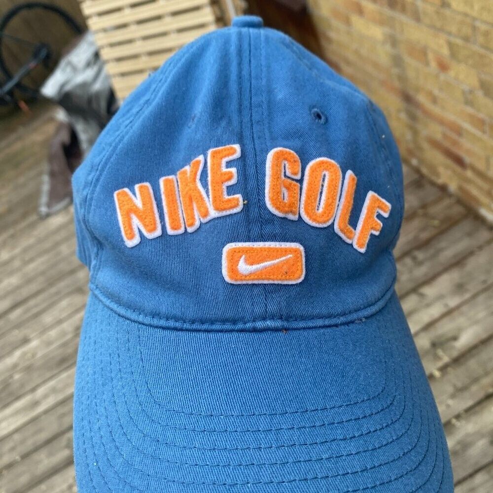 Nike × Vintage Vintage Y2K Embroidered Nike Golf Hat Blue Size ONE SIZE - 3 Thumbnail