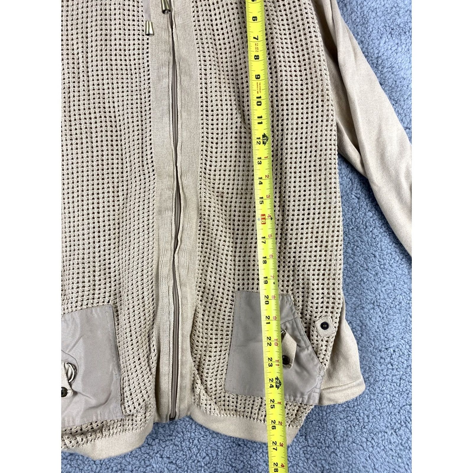 Vintage VINTAGE Allison Daley Sweater Cardigan Women’s XL Tan Cable-Knit Long-Sleeve Full Zip Mens Womens Size XL / US 12-14 / IT 48-50 - 6 Thumbnail