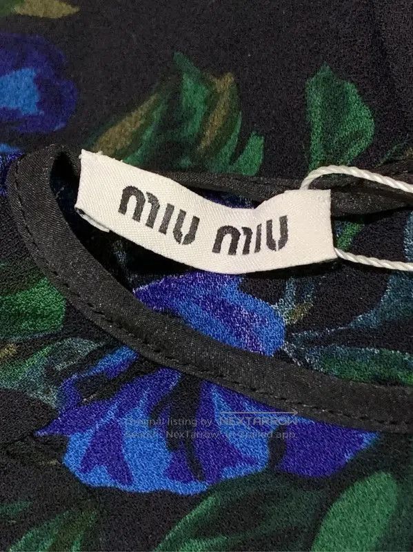Miu Miu Miu Miu Black Floral Chiffon T-shirt . Size S / US 4 / IT 40 - 7 Thumbnail
