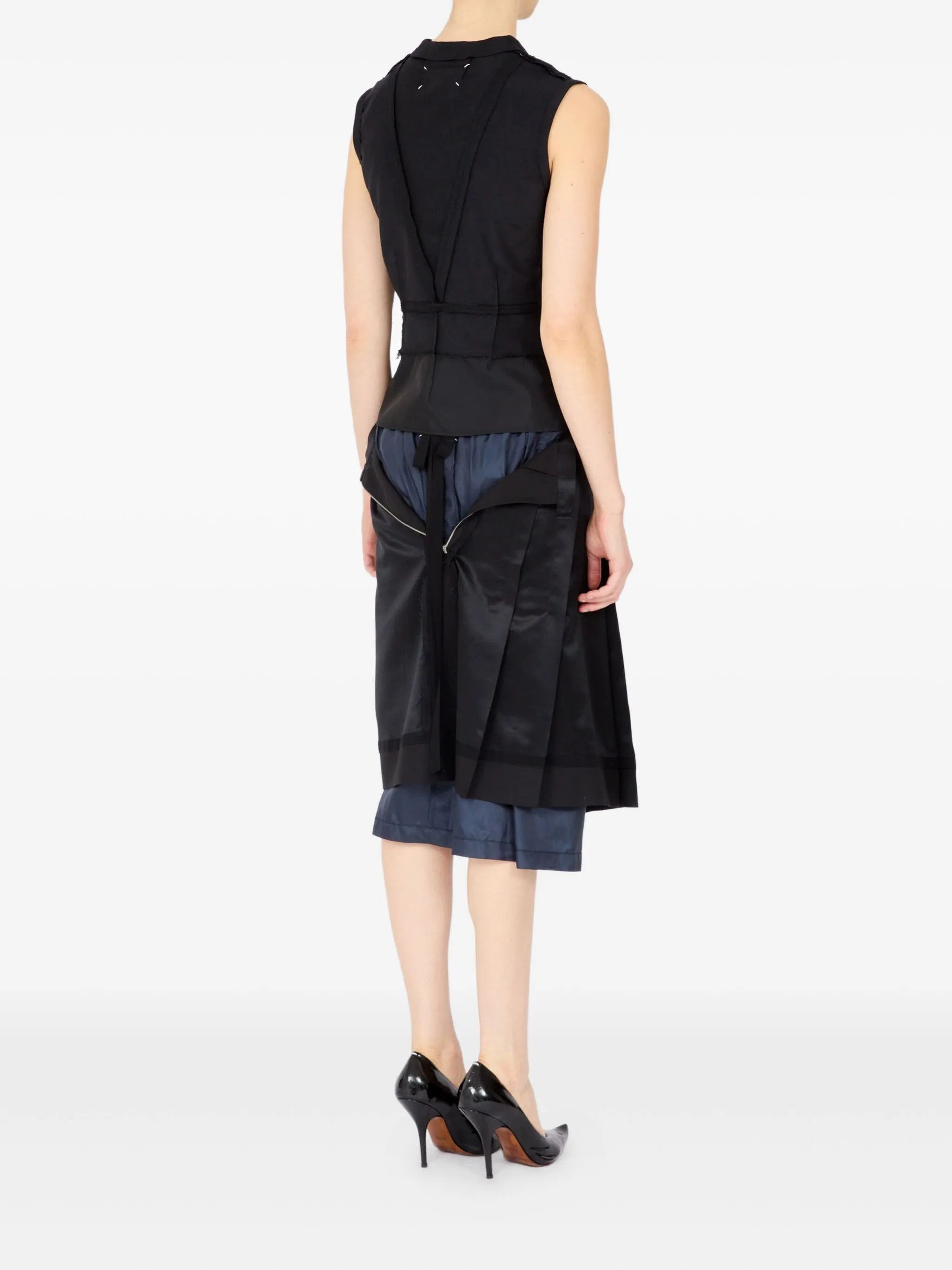 Maison Margiela o1w1db10526 Two-Tone Tank Top in Black/Brown Size M / US 6-8 / IT 42-44 - 4 Thumbnail