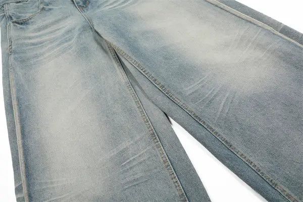 Jean Kino Punk washed gradient men's loose wide-leg jeans y2k Size US 32 / EU 48 - 6 Thumbnail