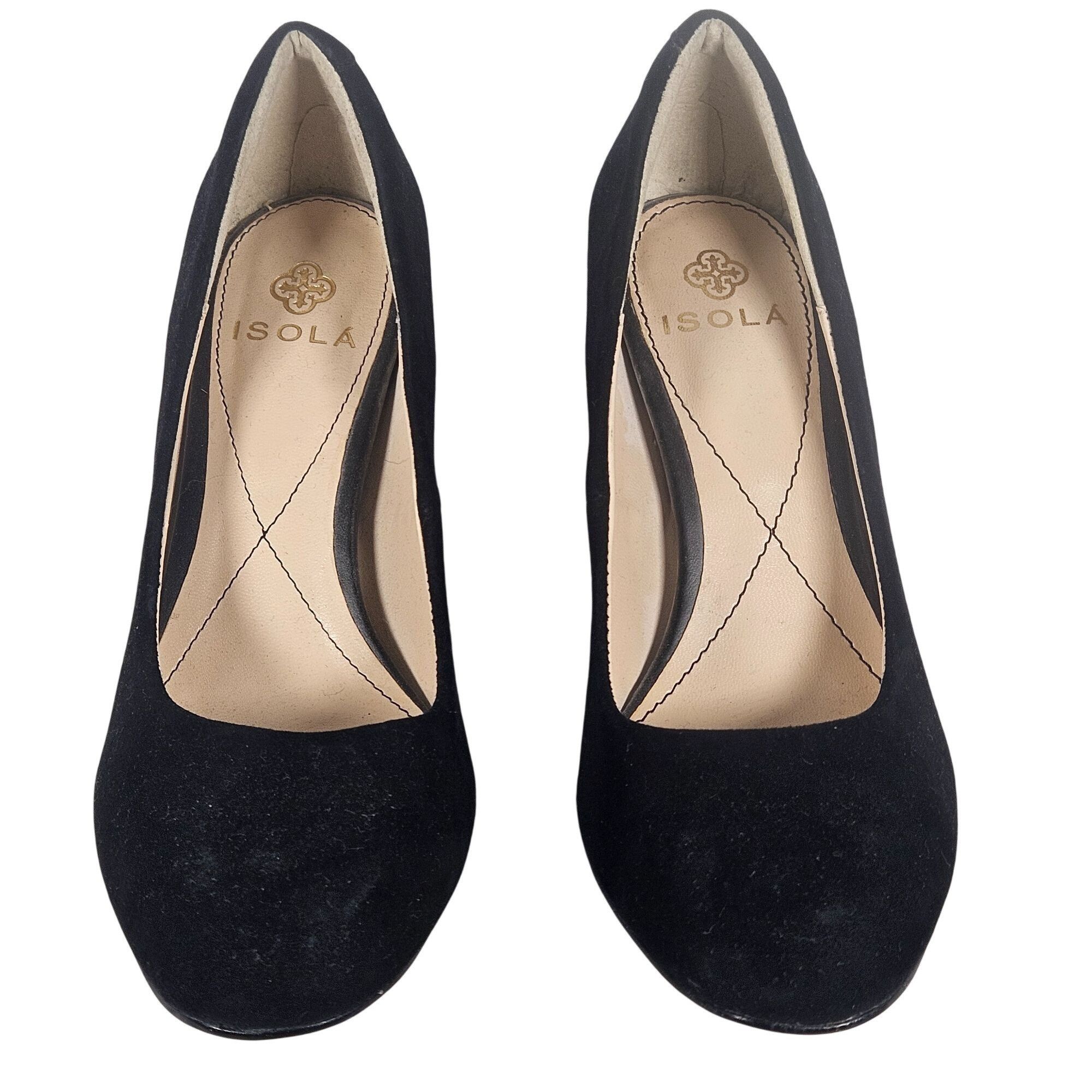 Other ISOLA Women Black Suede Heels 6.5M –3” Classic Pump, Quiet L Size US 6.5 / IT 36.5 - 2 Thumbnail