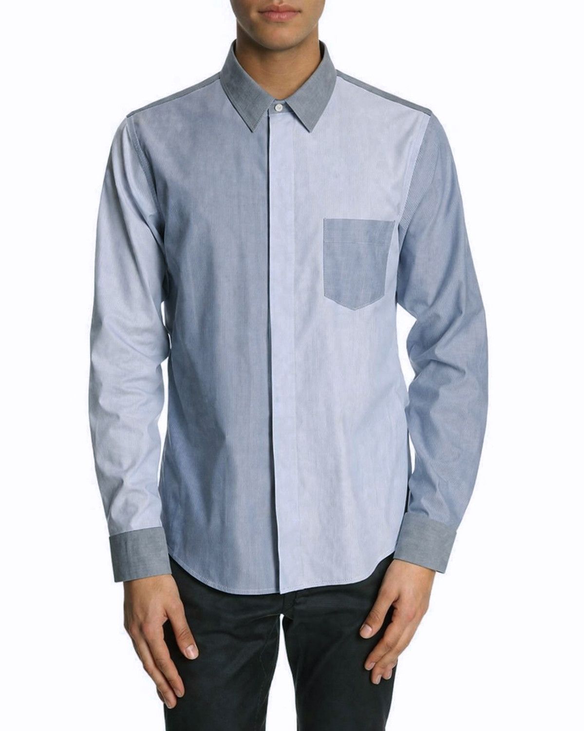 Acne Studios Acne Studios Victor Block Blue Button Down Blue Shirt 48 M Size US M / EU 48-50 / 2 - 1 Thumbnail