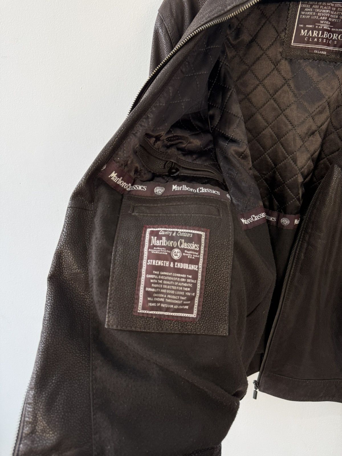 Marlboro Classics Malboro Classics Vintage 90s Brown Leather Jacket Size US XXL / EU 58 / 5 - 12 Thumbnail