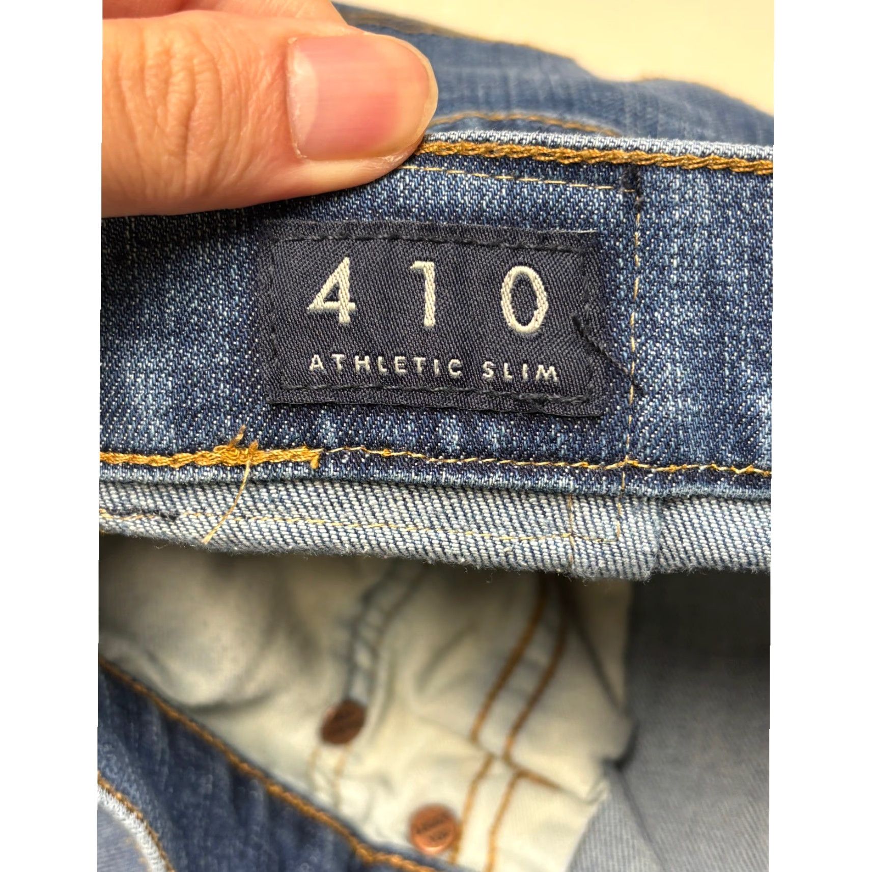 Lucky Brand Lucky Brand 410 Athletic Slim Jeans Mens 38x27 Blue Stretch Denim Medium Wash Straight 5-Pocket Modern Tailored Comfort Leather Patch Mens Size US 38 / EU 54 - 6 Thumbnail