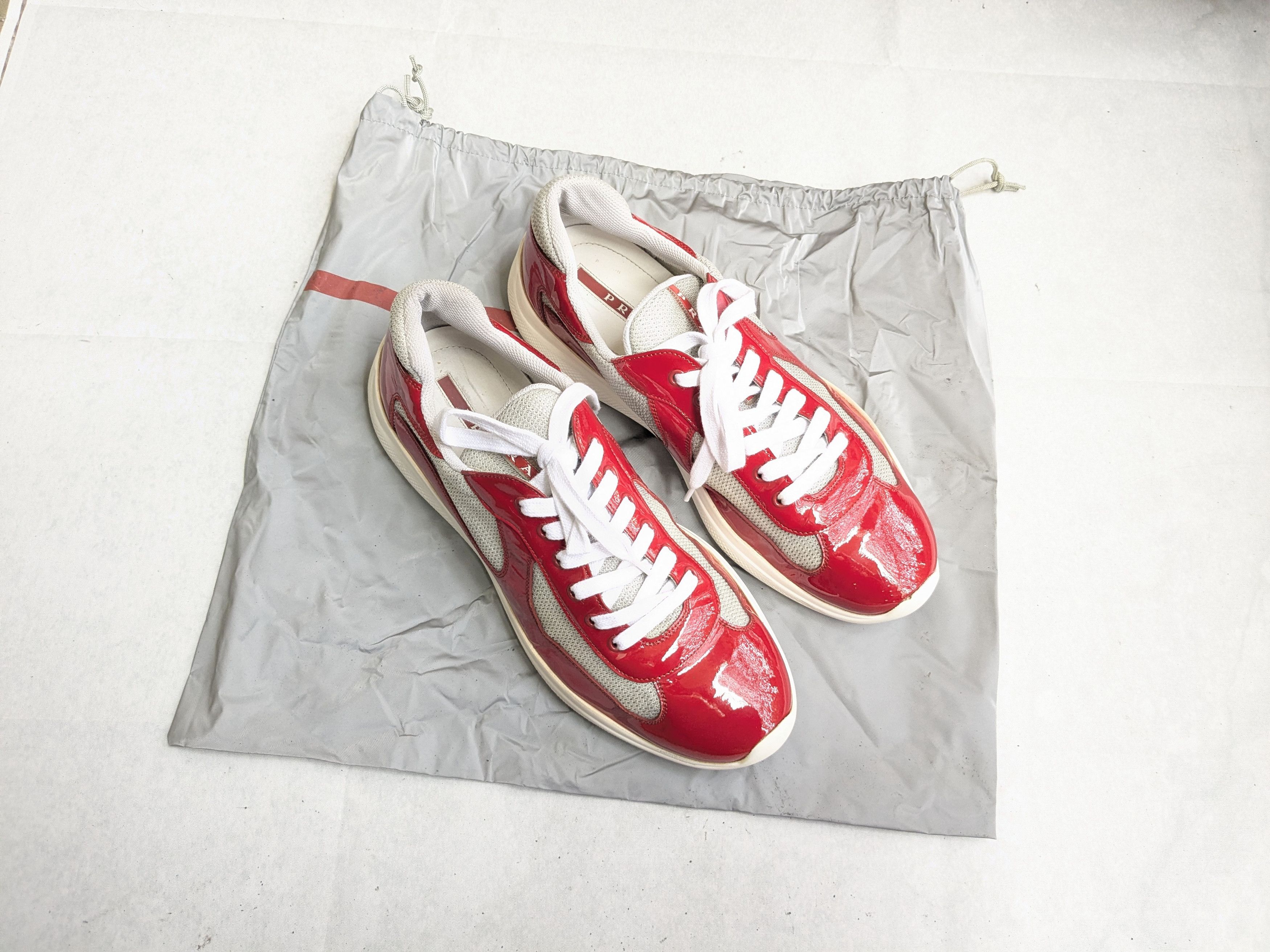 Prada Prada America's Cup Red Patent Leather 11 Low Silver Size US 11 / EU 44 - 1 Thumbnail