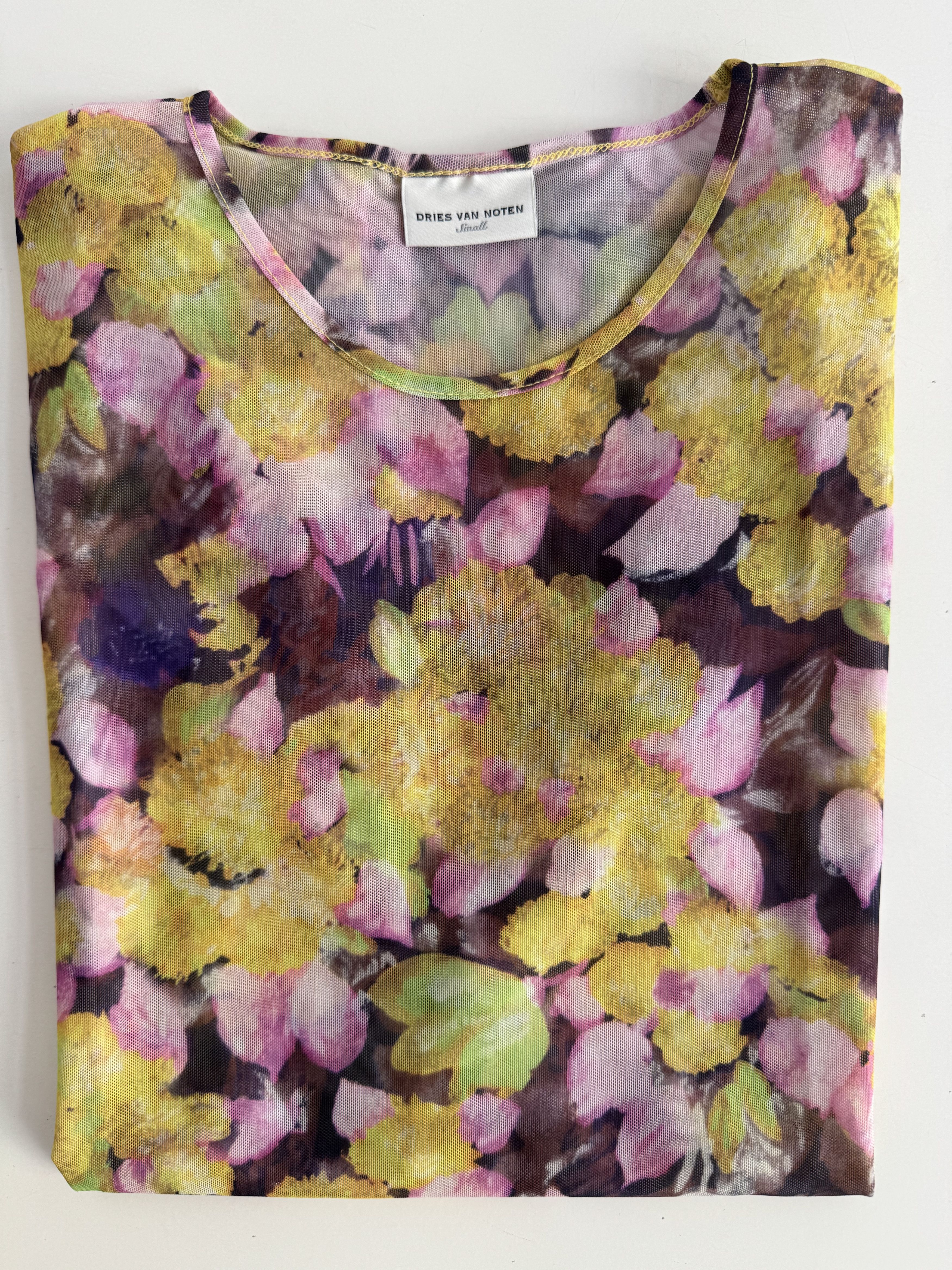 Dries Van Noten Floral-Print Stretch-Mesh Top Size S / US 4 / IT 40 - 5 Thumbnail