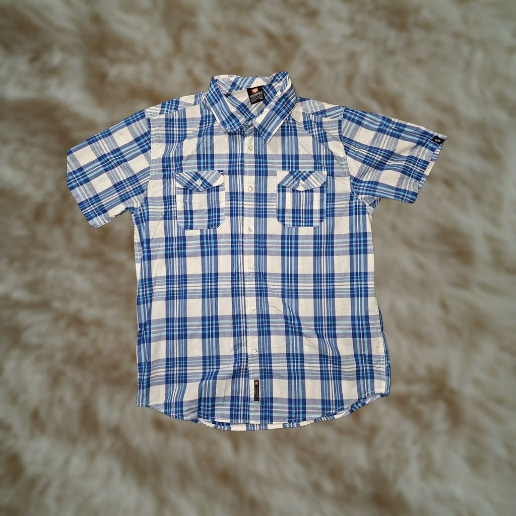 Southpole Southpole Shirt Mens 2XL Slim Blue Plaid Short Sleeve Button Front Pockets Size US XXL / EU 58 / 5 - 1 Thumbnail