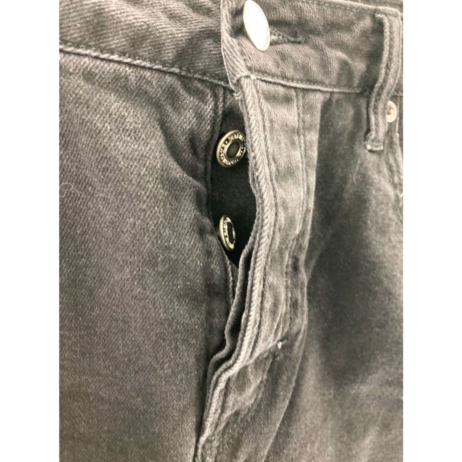 American Eagle Outfitters American Eagle Outfitters Black Denim Mini Skirt Womens Size 14 High Rise Button Fly City Festival Gothic Size 36" / US 14 / IT 50 - 5 Thumbnail
