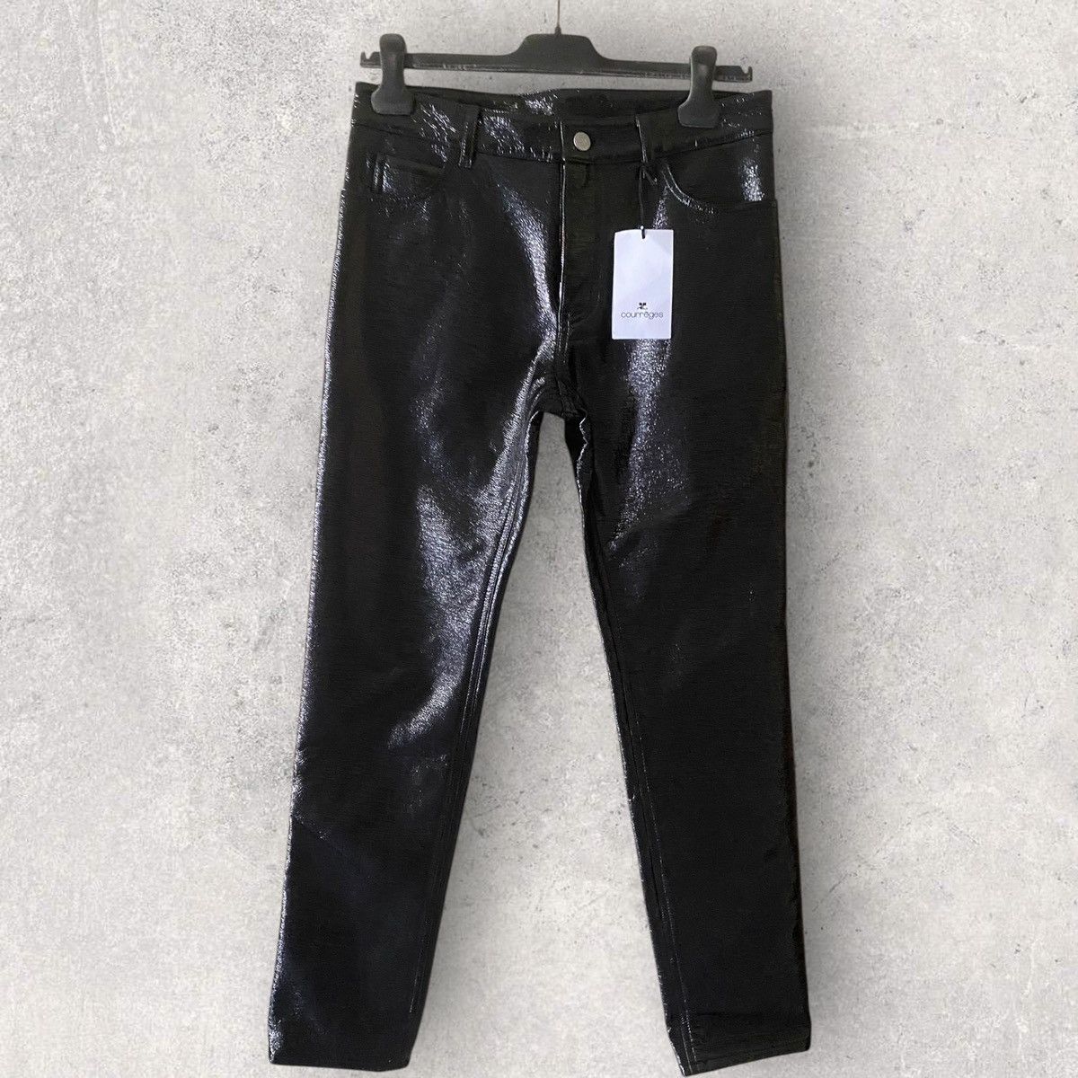 Courreges NWT Re Edition 5 Pocket Black Vinyl Pants Size US 30 / EU 46 - 3 Thumbnail