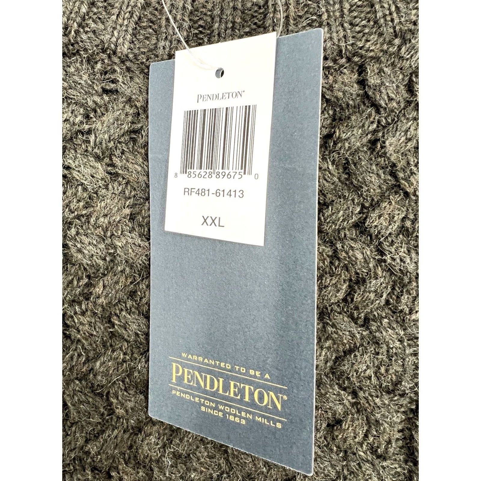 Pendleton Pendleton 100% Wool Fisherman Sweater Knit Crew Neck 2XL Dark Green Mens Pullover Cable Knit Vintage: No Size US XXL / EU 58 / 5 - 4 Thumbnail