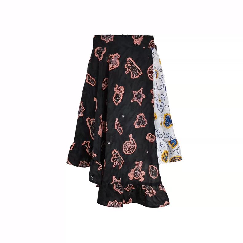 Loewe LOEWE Black and white checkered printed skirt Size 42" / US 20 - 2 Thumbnail