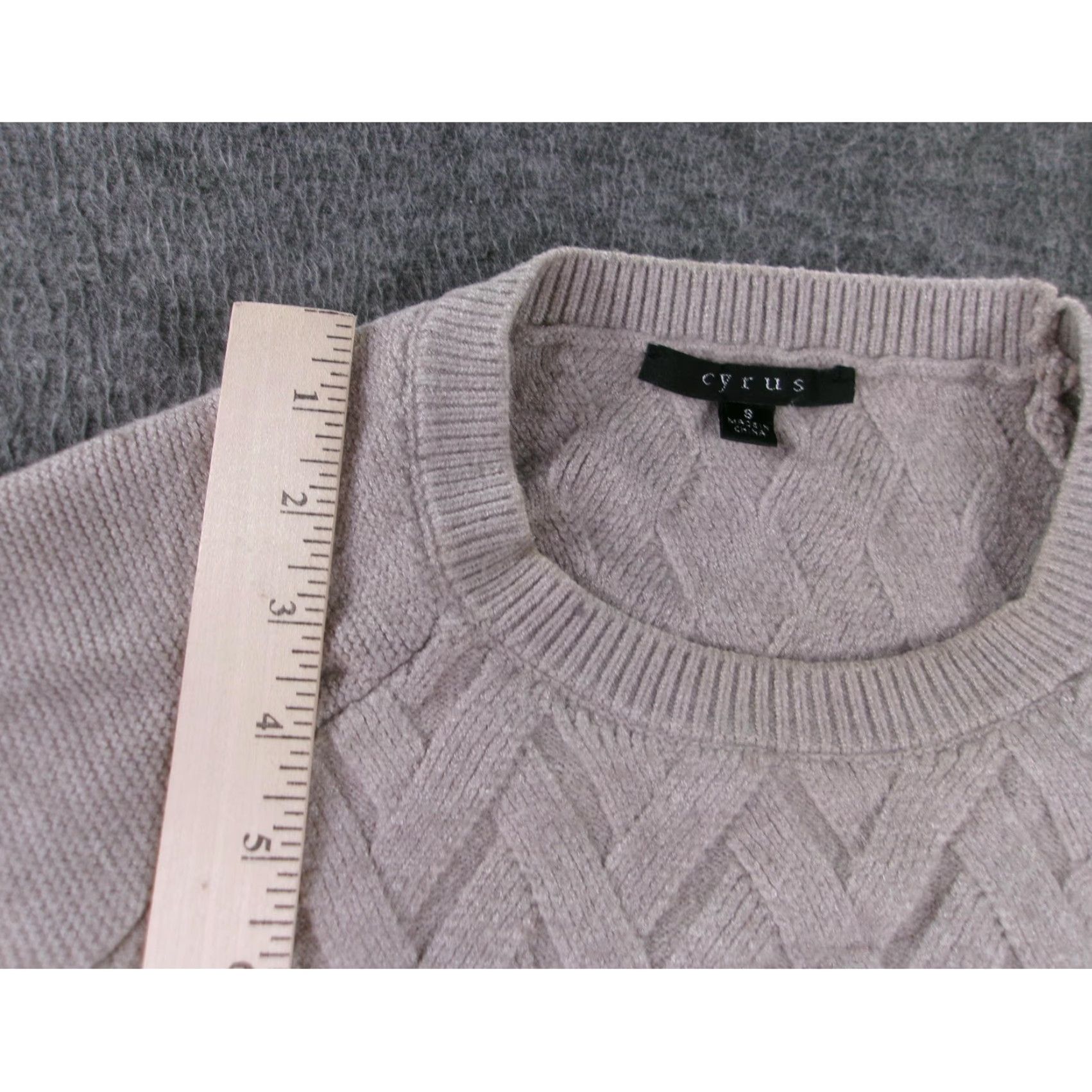Vintage Cyrus Sweater Womens Small Ivory Cable Knit Textured Cozy Elegant Classic Work Shirt? Size S / US 4 / IT 40 - 4 Thumbnail