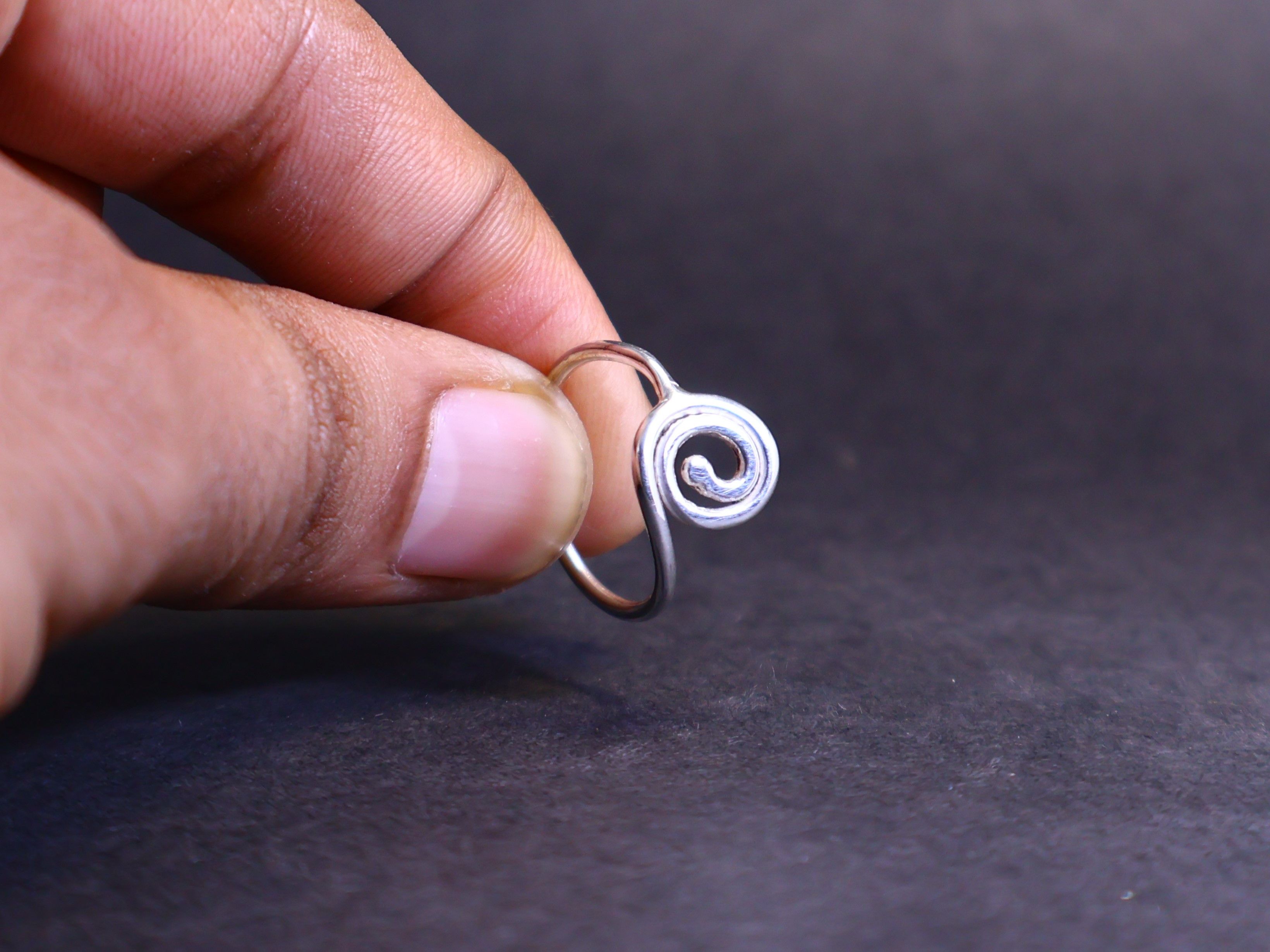 Handmade Spiral Ring, 925 Sterling Silver Ring, Handmade Swirl Ring, Size ONE SIZE - 8 Thumbnail