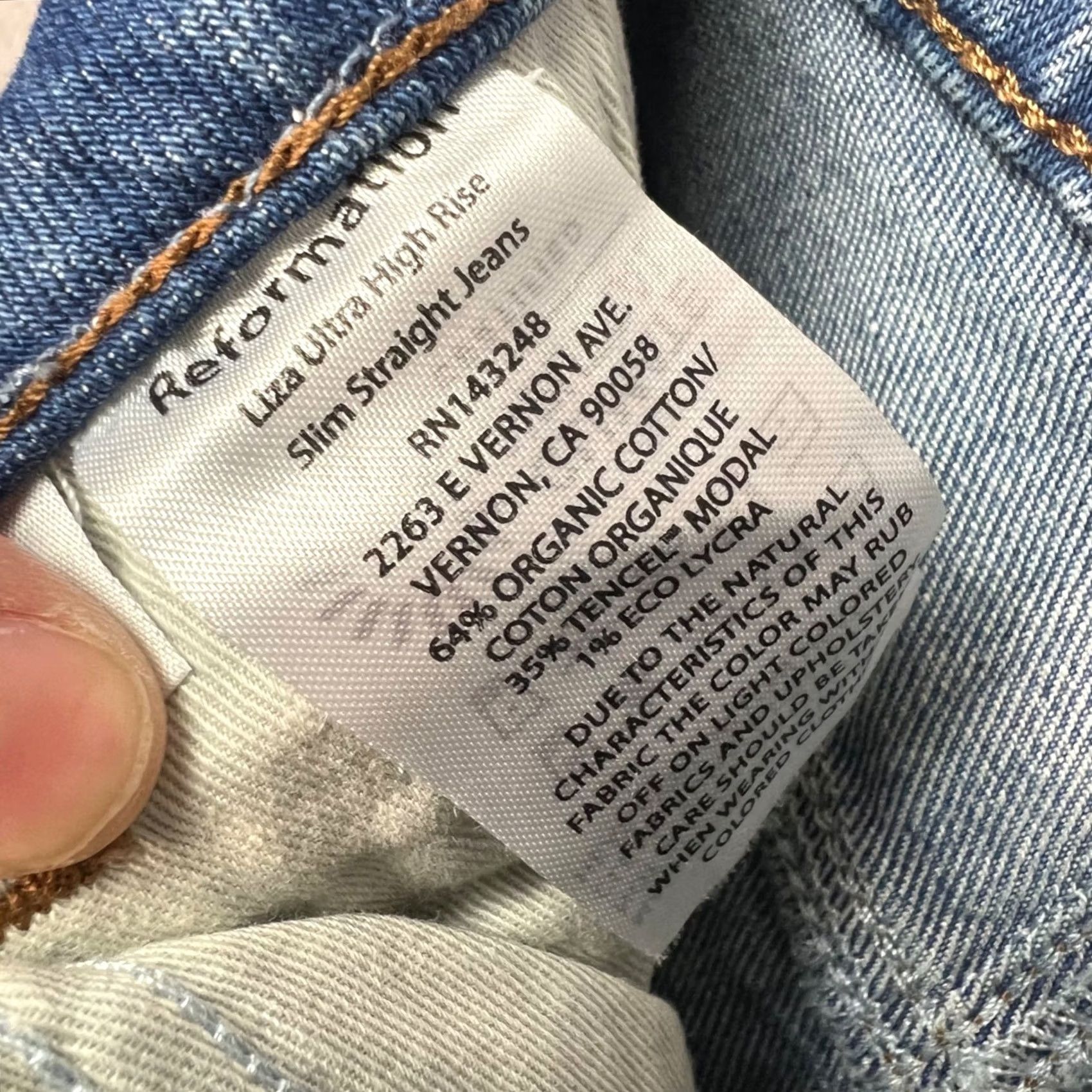 Reformation Reformation Jeans 26 Liza Ultra High-Rise Slim Straight Blue Light Wash Denim Women's Jeans Size 26" / US 2 / IT 38 - 5 Thumbnail