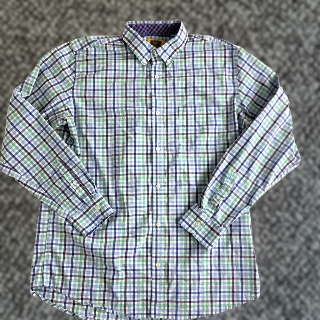 Vintage Foundry Shirt Mens LT Blue The Supply Plaid Button Down Long Sleeve Size R43 Size US L / EU 52-54 / 3 - 1 Thumbnail