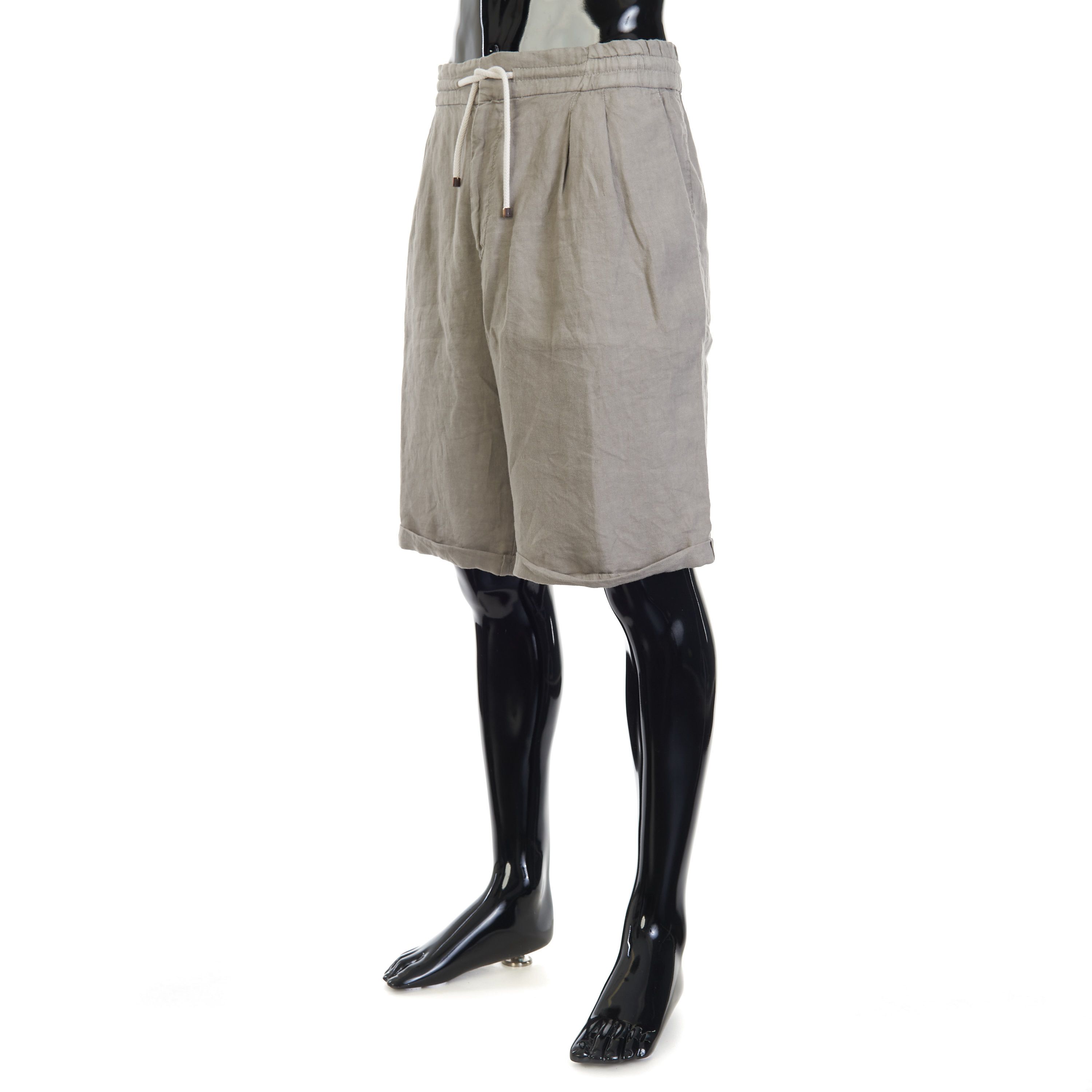 Brunello Cucinelli Linen Bermuda Shorts - Drawstring, Double Pleats Size US 36 / EU 52 - 2 Thumbnail