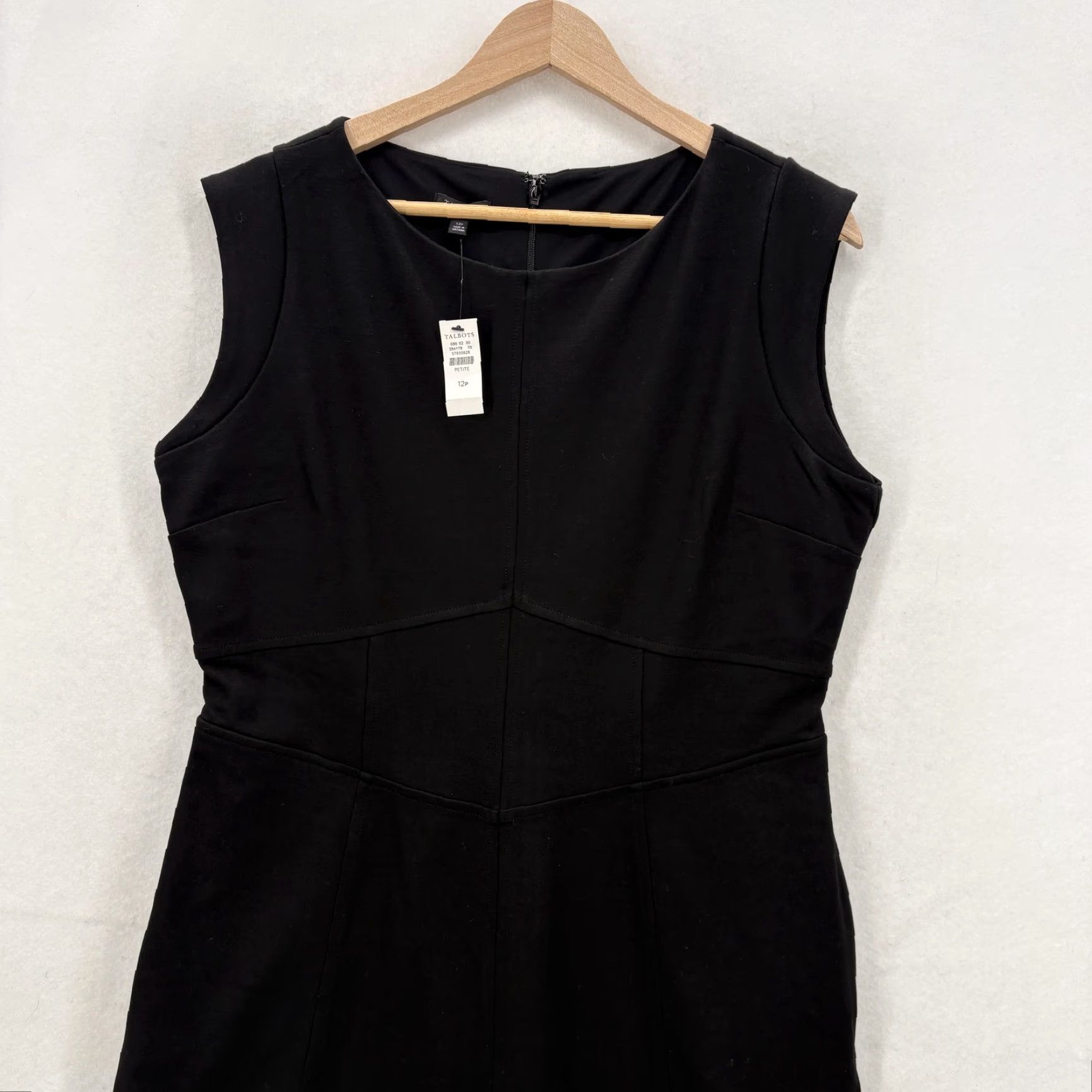 Talbots Talbots Dress Womens 12P Black Sleeveless Fit & Flare Knit Midi Work Career NWT Size XL / US 12-14 / IT 48-50 - 2 Thumbnail