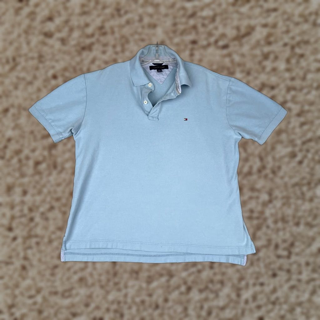 Tommy Hilfiger Tommy Hilfiger Shirt Men Large Blue 100% Cotton Short Sleeve Golf Size US L / EU 52-54 / 3 - 1 Thumbnail