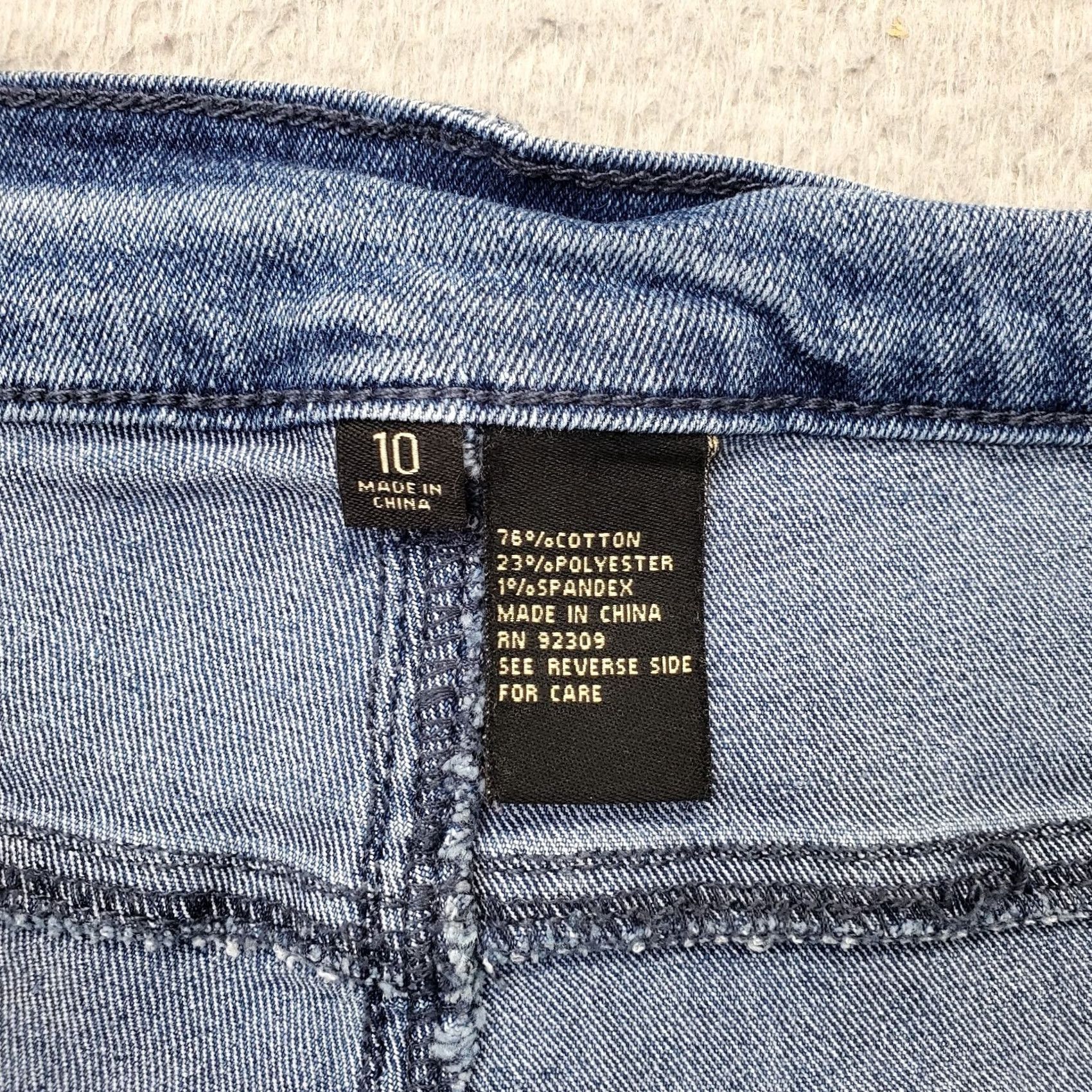 Denime DG2 Faded Whiskered Straight Leg Jeans Women's 10 Blue Denim Light Wash Jeans Size 32" / US 10 / IT 46 - 6 Thumbnail
