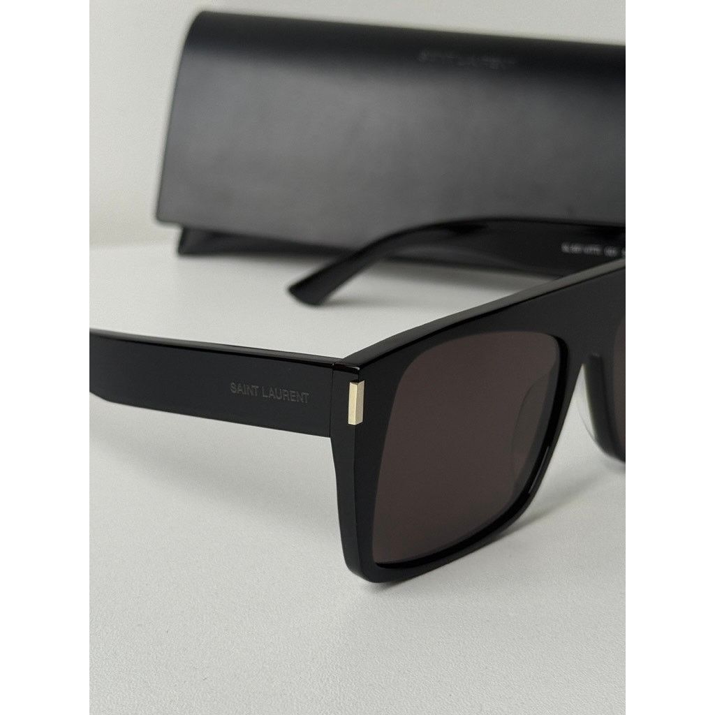 Saint Laurent Paris NEW Saint Laurent SL651 Vitti Oversized Sunglasses in Black Size ONE SIZE - 4 Thumbnail