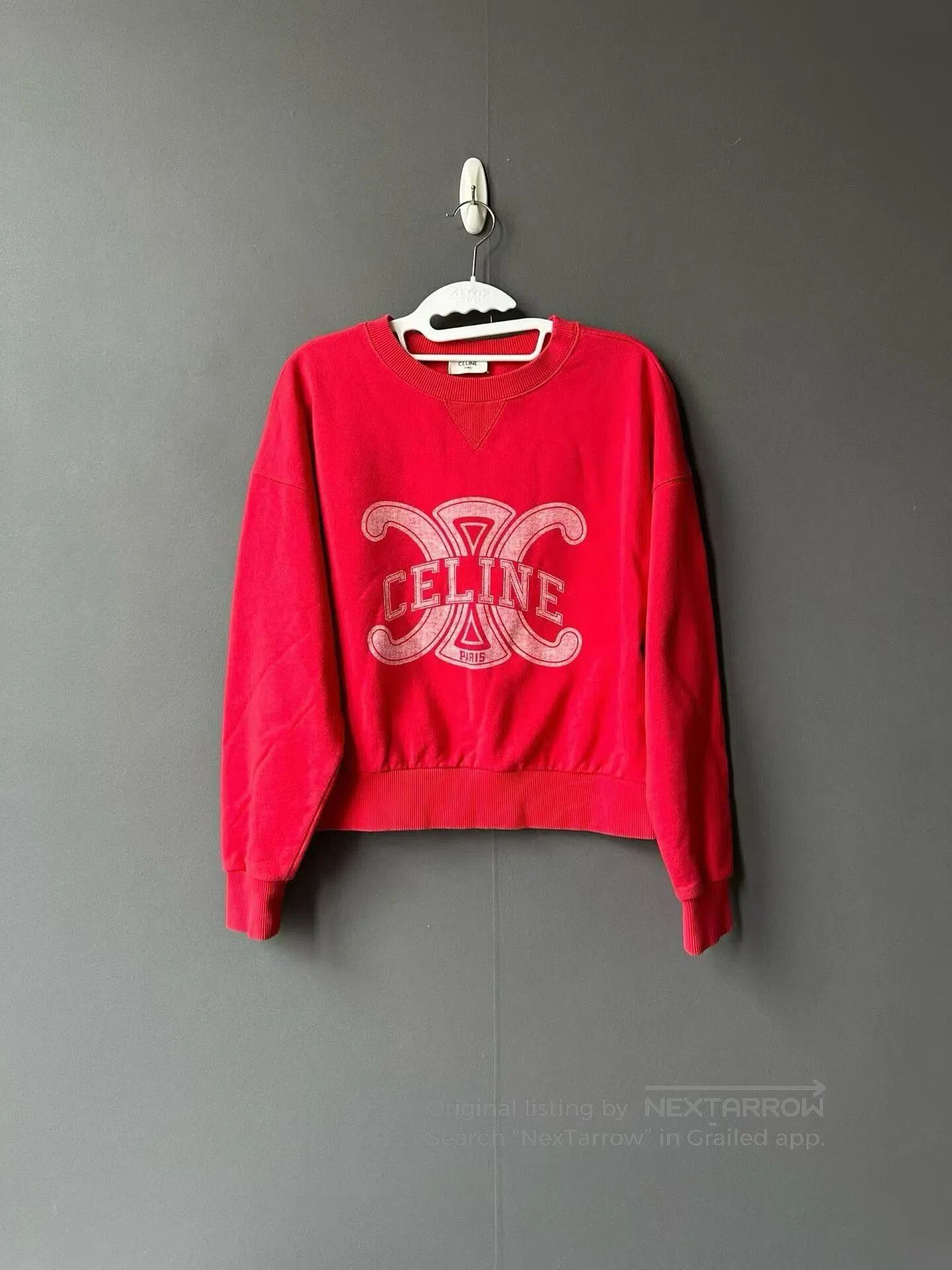Celine Celine Red Triomphe Logo Hoodie. Size XS / US 0-2 / IT 36-38 - 1 Thumbnail