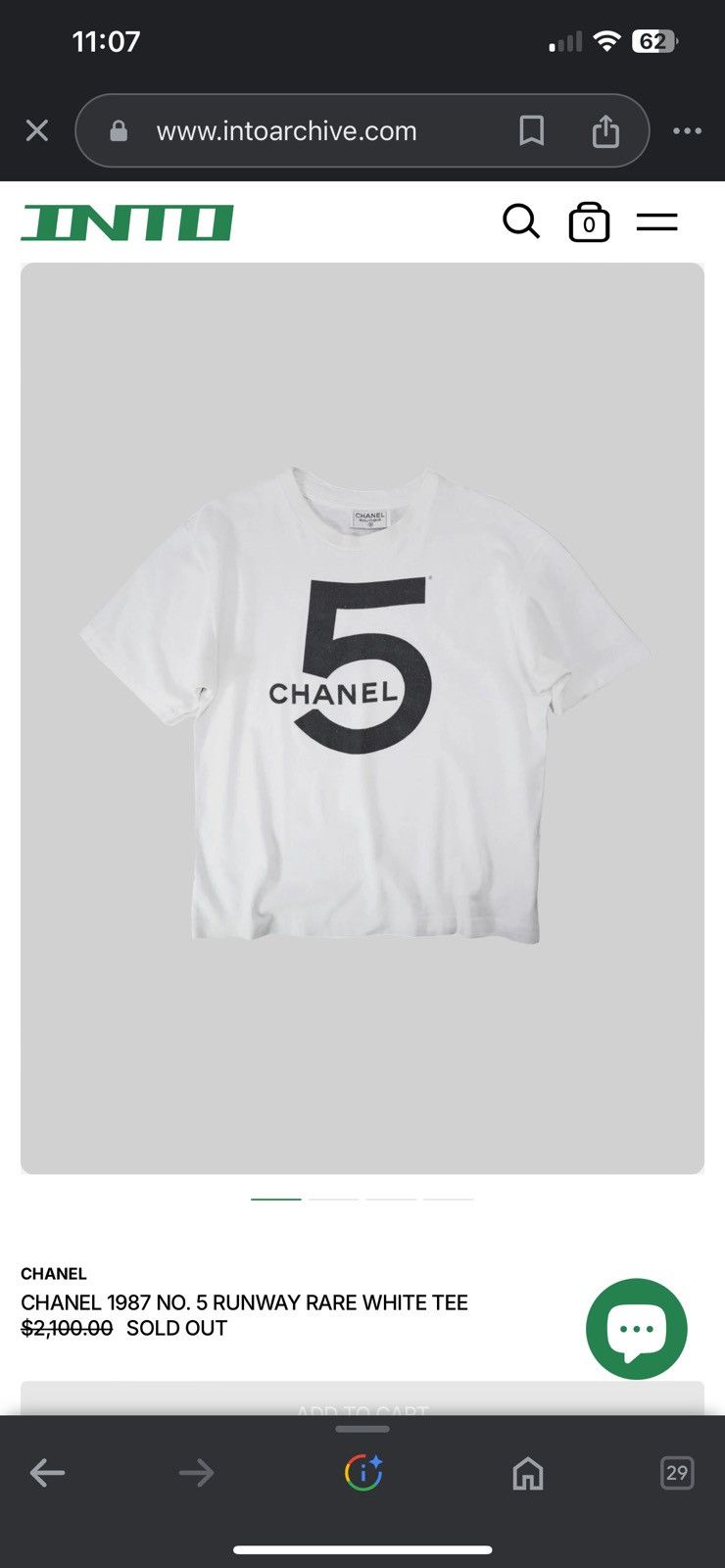 Vintage Vintage 80s Chanel 5 runway White tee | Grailed