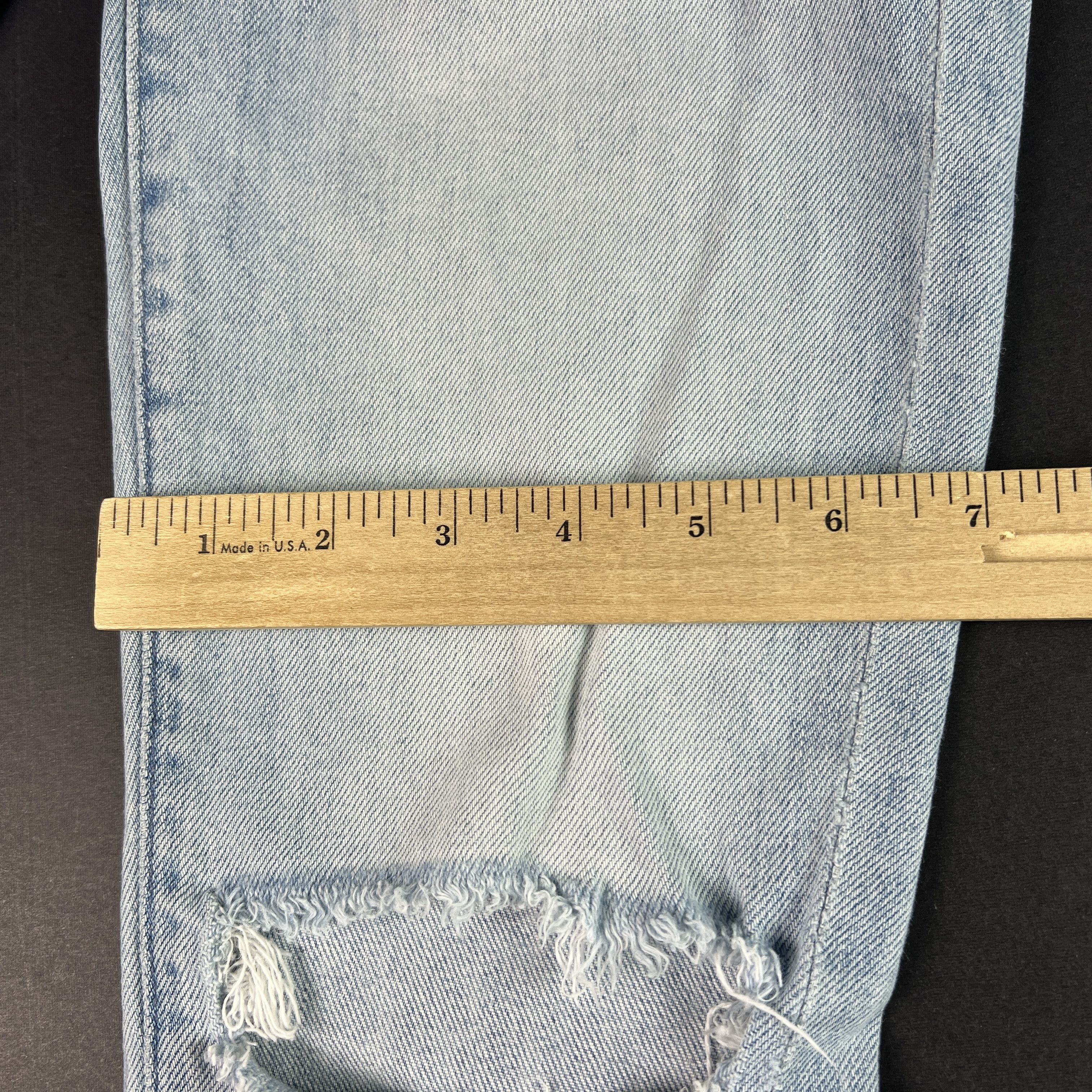 MOTHER Mother Jeans Rascal Ankle Undone Hem Blue Distressed Denim Size 25" / US 0 / IT 36 - 19 Thumbnail