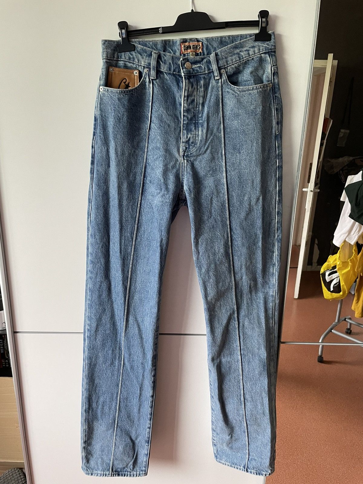 Corteiz Corteiz rtw faded blue stacked jeans | Grailed