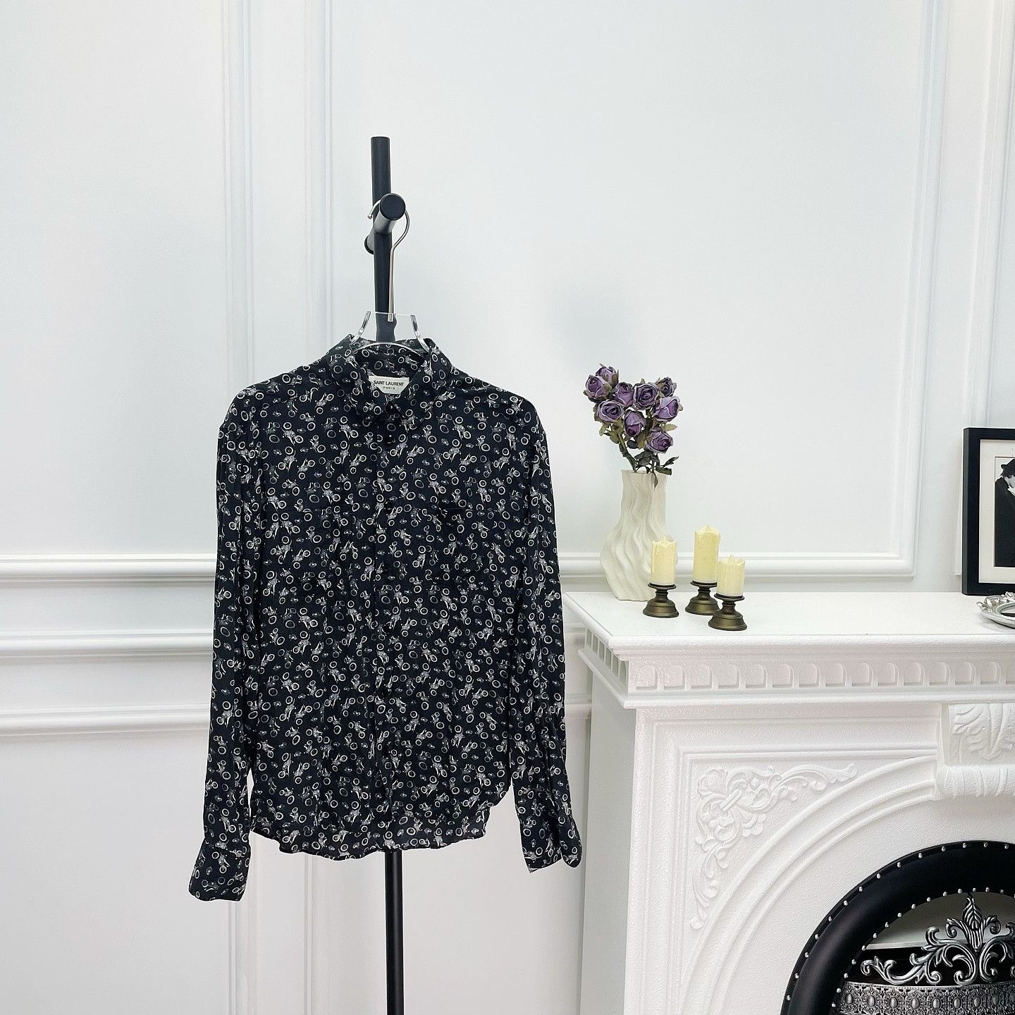 Saint Laurent Paris Saint Laurent Motorcycle Print Shirt Size S Size US S / EU 44-46 / 1 - 1 Thumbnail