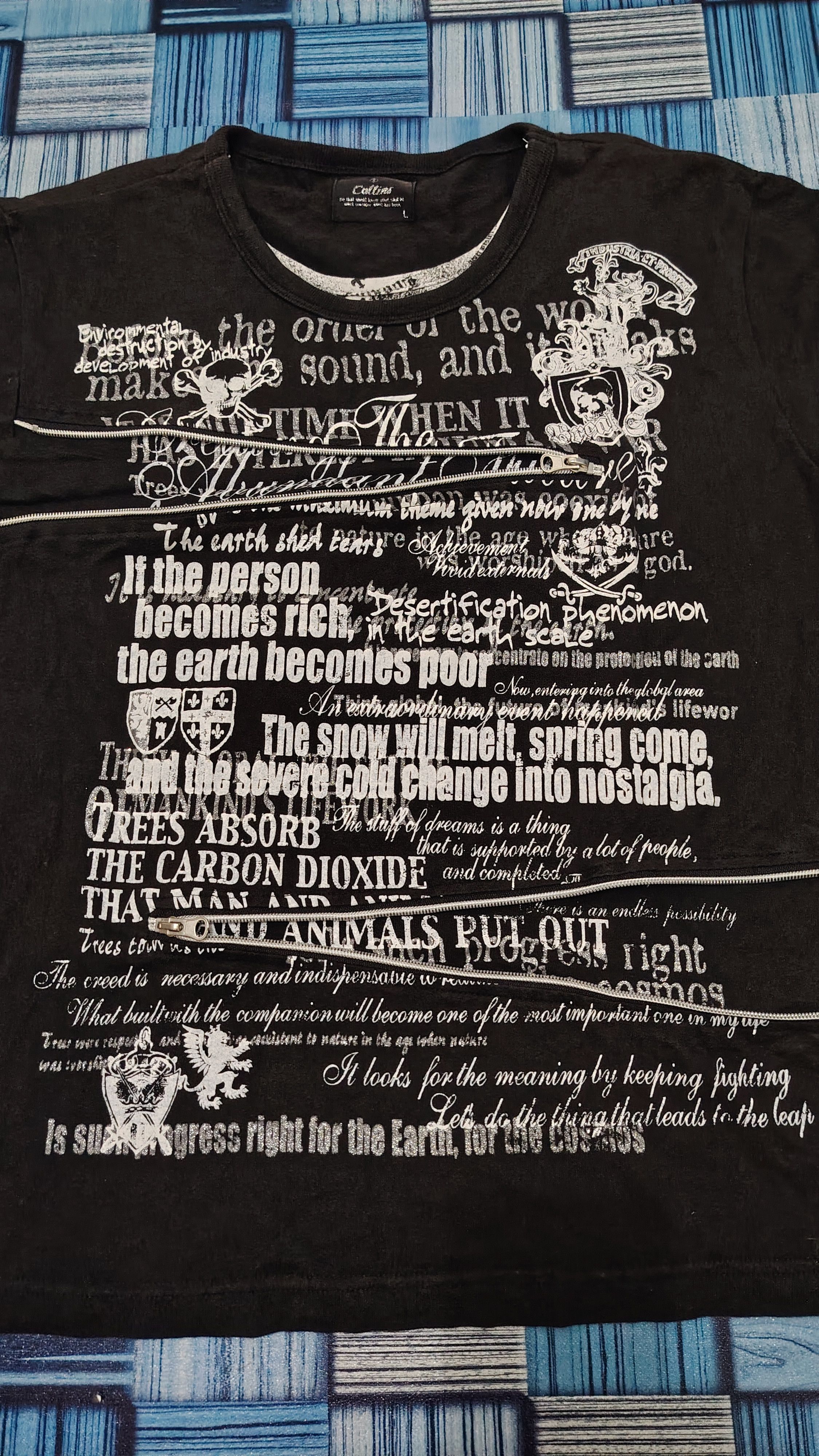 14th Addiction Collins Punk rock style avant garde t shirt zipper Size US M / EU 48-50 / 2 - 4 Thumbnail