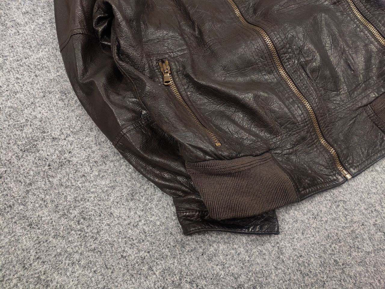 Brian Dales Brian Dales Dark Brown leather Zip Pocket Vintage Jacket Size US M / EU 48-50 / 2 - 5 Thumbnail