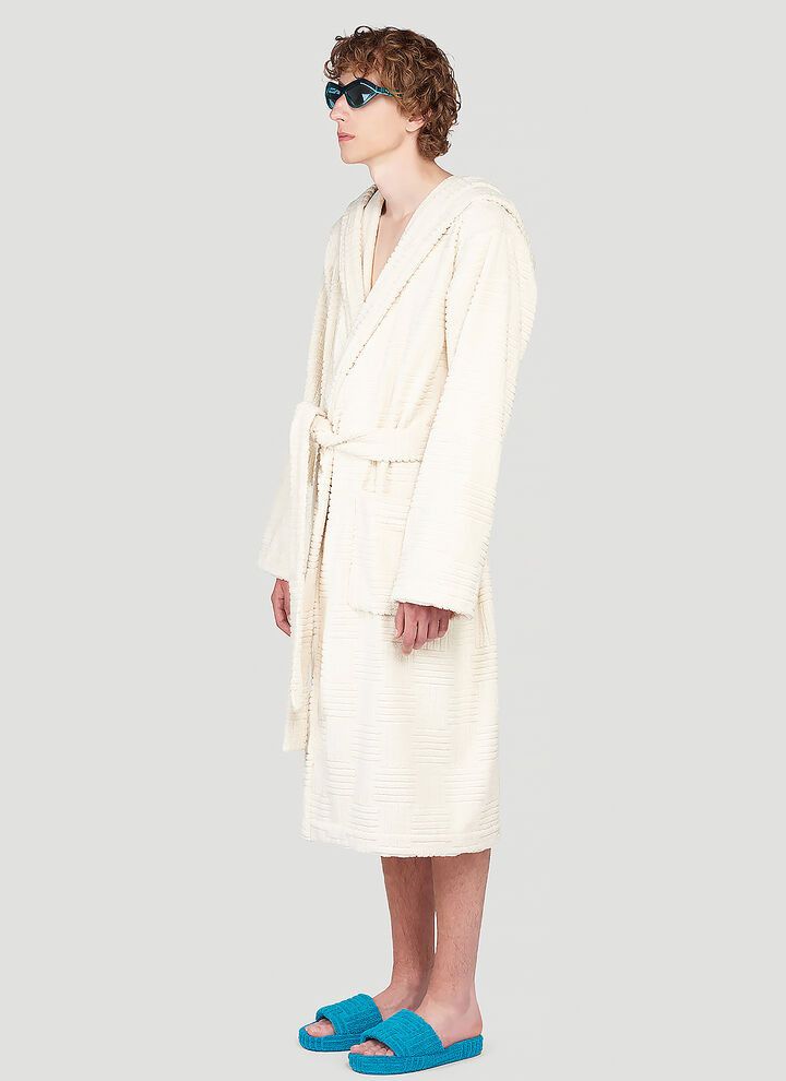 Bottega Veneta o1loc1c0424 656097 Cotton Bathrobe in White Size US L / EU 52-54 / 3 - 2 Thumbnail