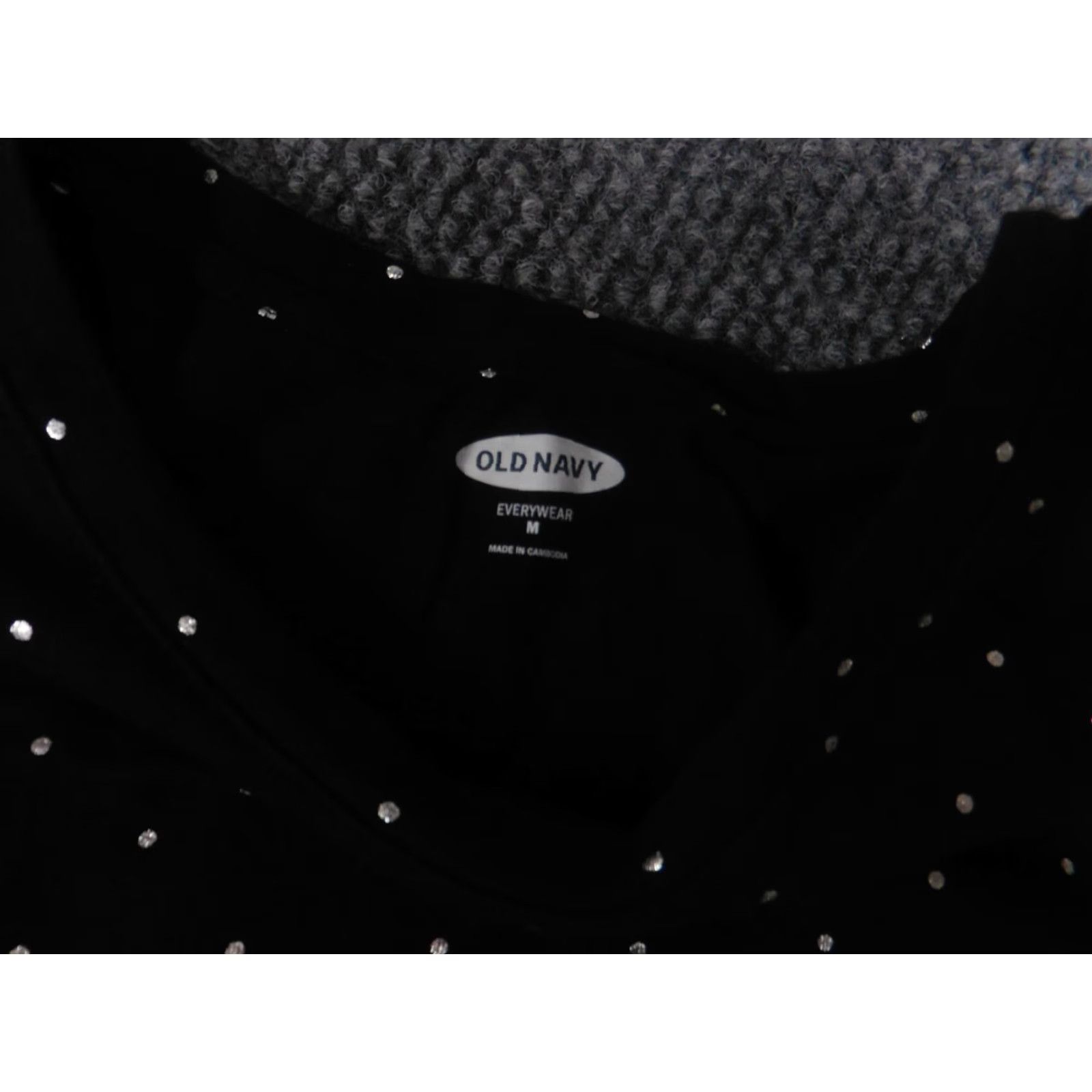 Old Navy Old Navy Blouse M Womens black dots pullover stretch Short Sleeve Round Neck Regular Fit Cotton 100% Button Vintage No Size M / US 6-8 / IT 42-44 - 6 Thumbnail