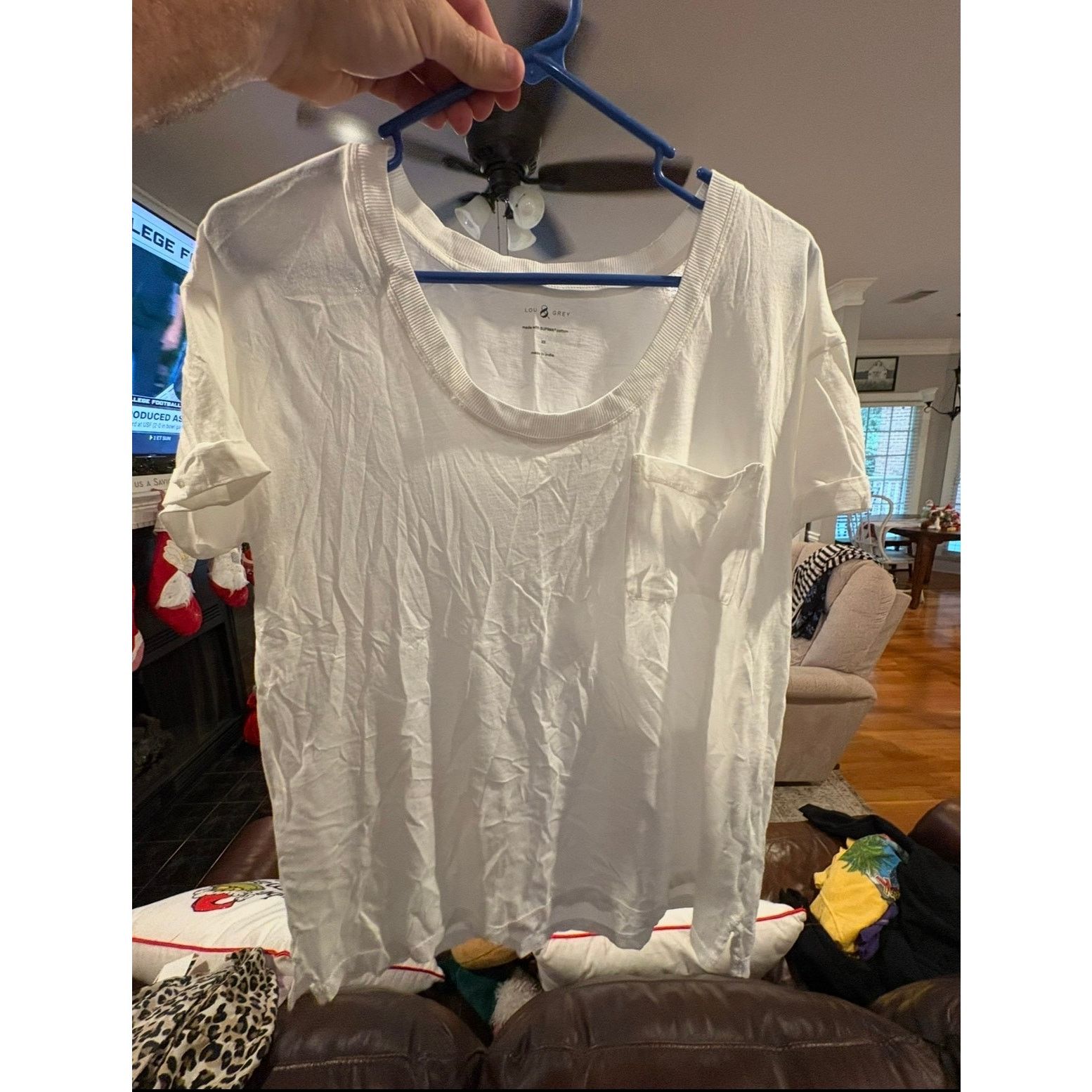 Lou & Grey Lou & Grey Women’s XS White Supima T Shirt Short Sleeve Size XS / US 0-2 / IT 36-38 - 2 Thumbnail