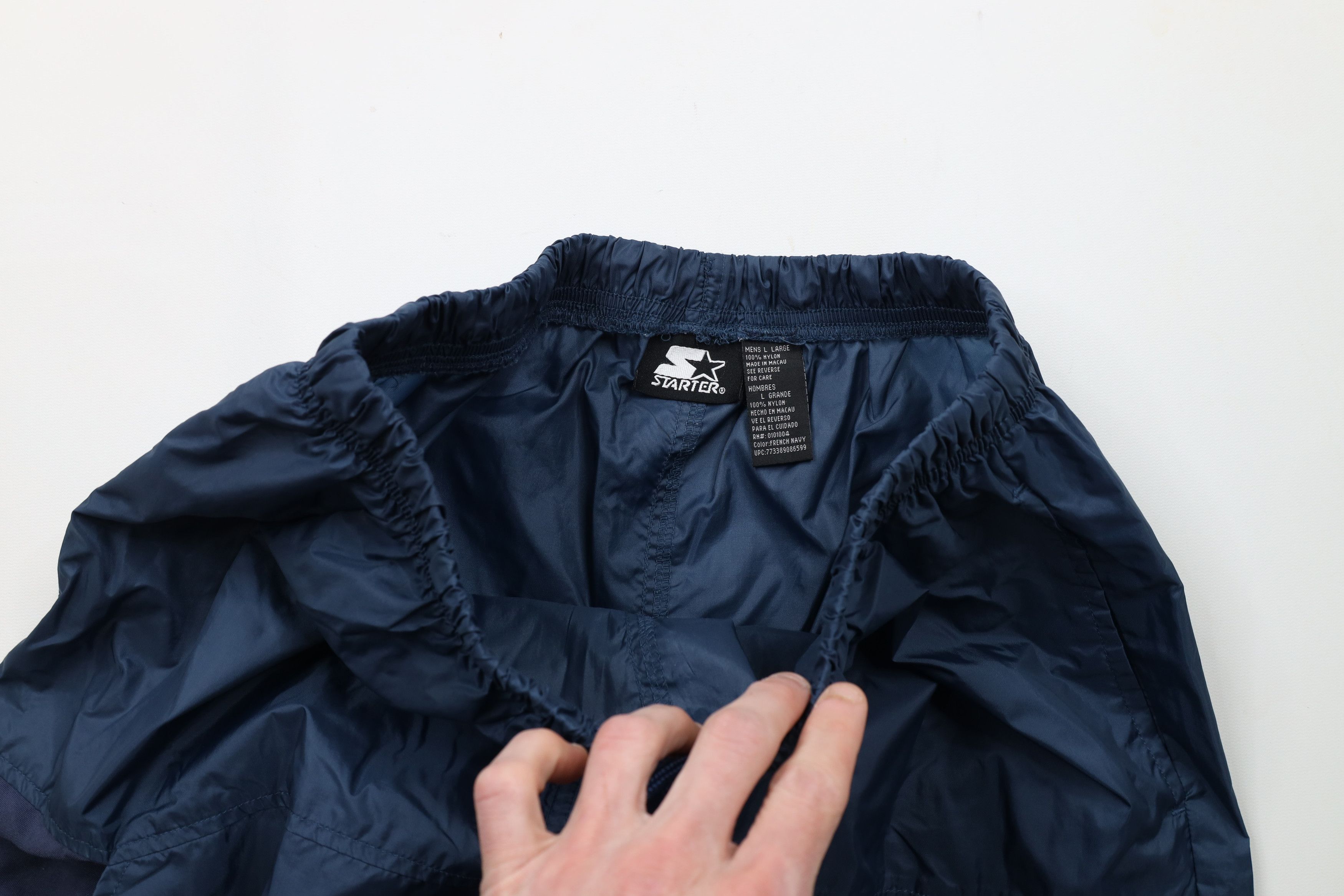Starter × Vintage Vintage 90s Starter Wide Leg Windbreaker Pants Blue Nylon Size US 36 / EU 52 - 7 Thumbnail