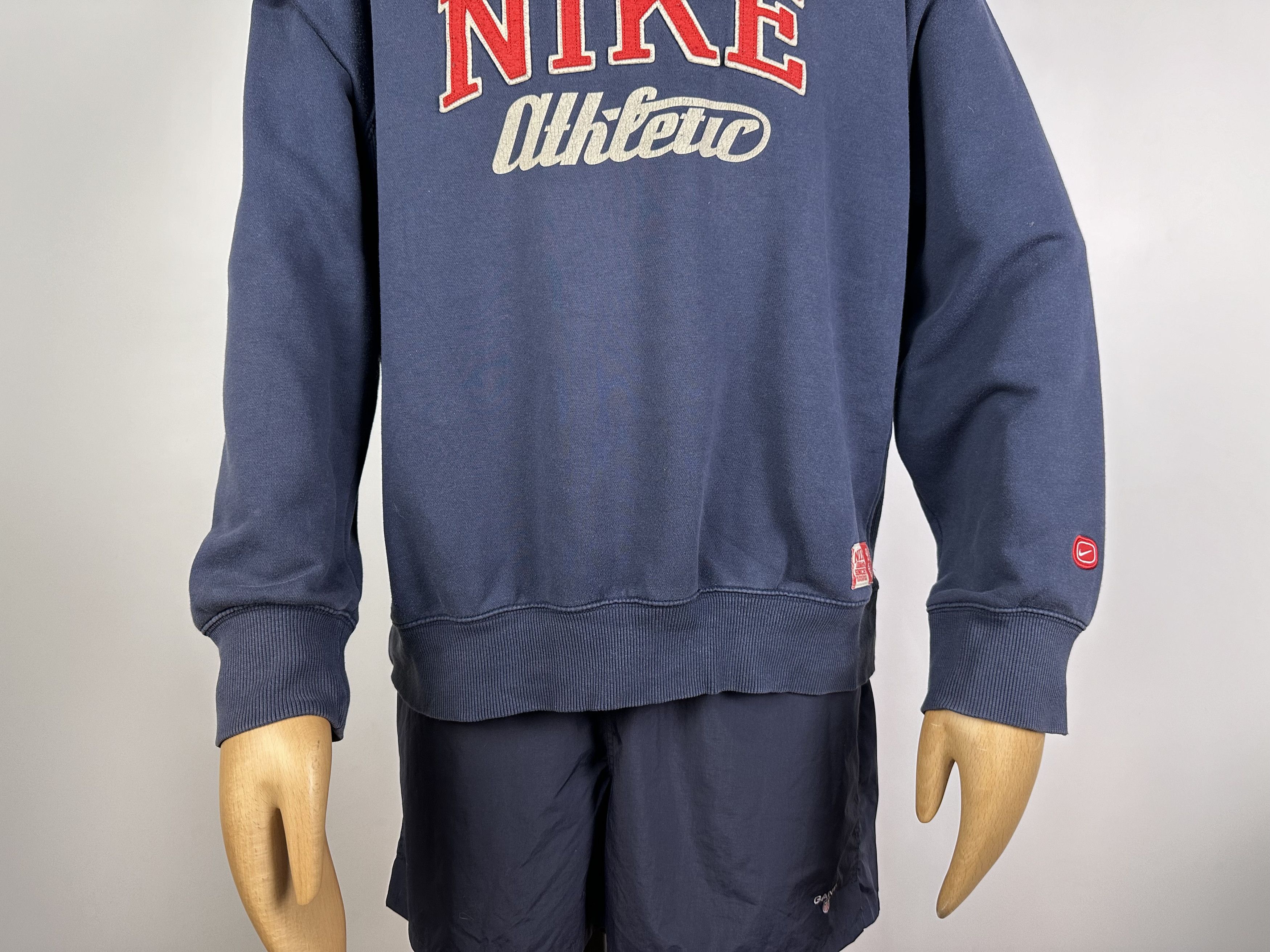 Nike × Vintage Vintage Nike Sweatshirt Grey Embroidered Spell Out Pullover Size US XL / EU 56 / 4 - 6 Thumbnail