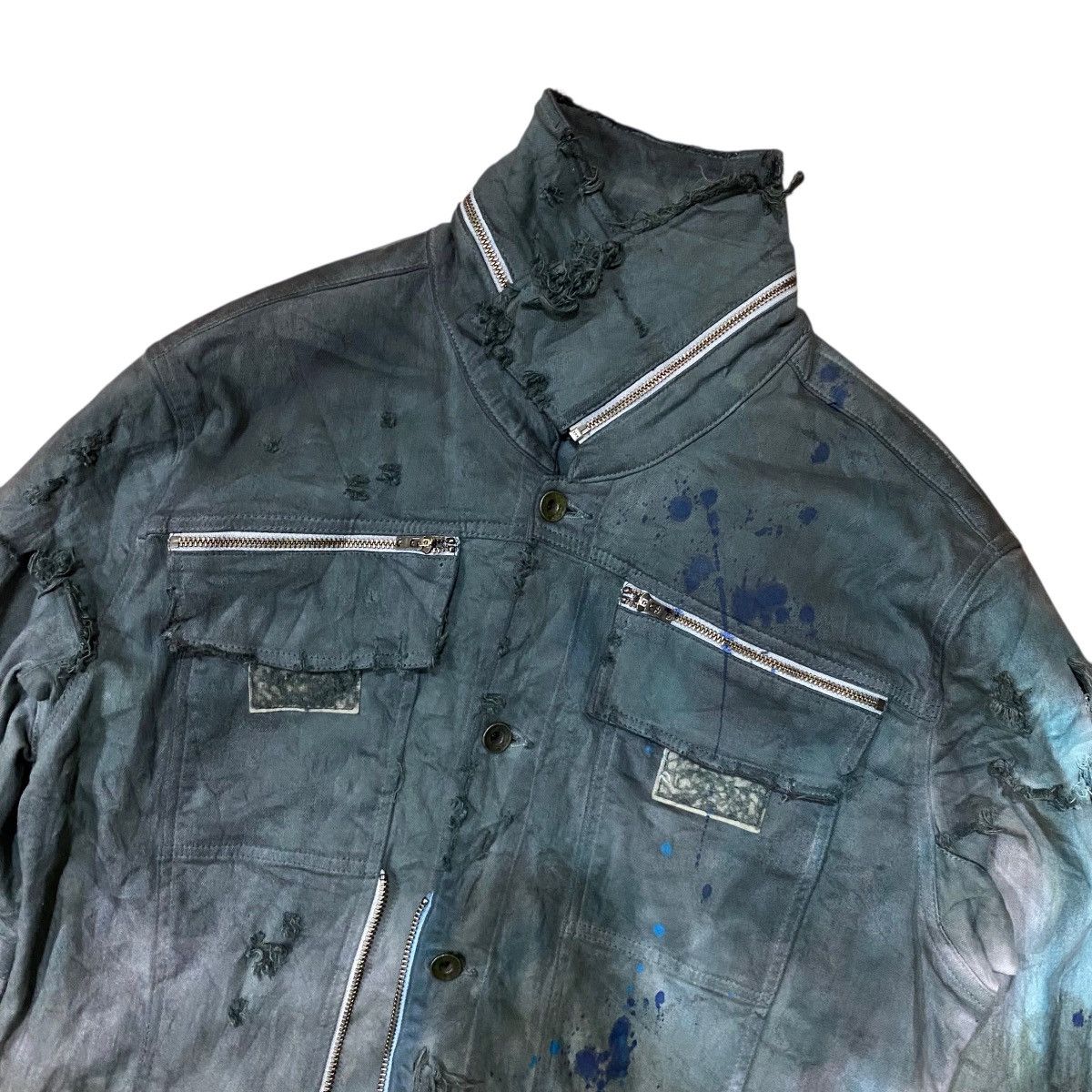 Le Grande Bleu (L.G.B.) Rare!! Le Grande Bleu LGB Burn & Ash Denim Jacket Size US M / EU 48-50 / 2 - 4 Thumbnail