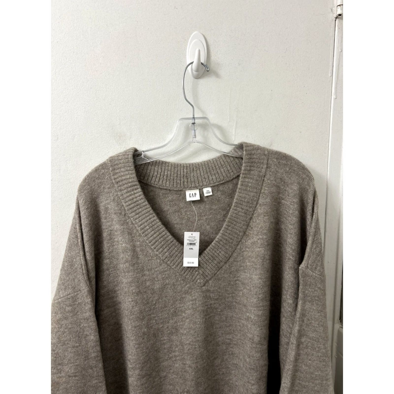 Gap Gap Womens Sweater V-Neck 2XL Brown Knit Oversized Pullover NWT Size XXL / US 16-18 / IT 52-54 - 2 Thumbnail