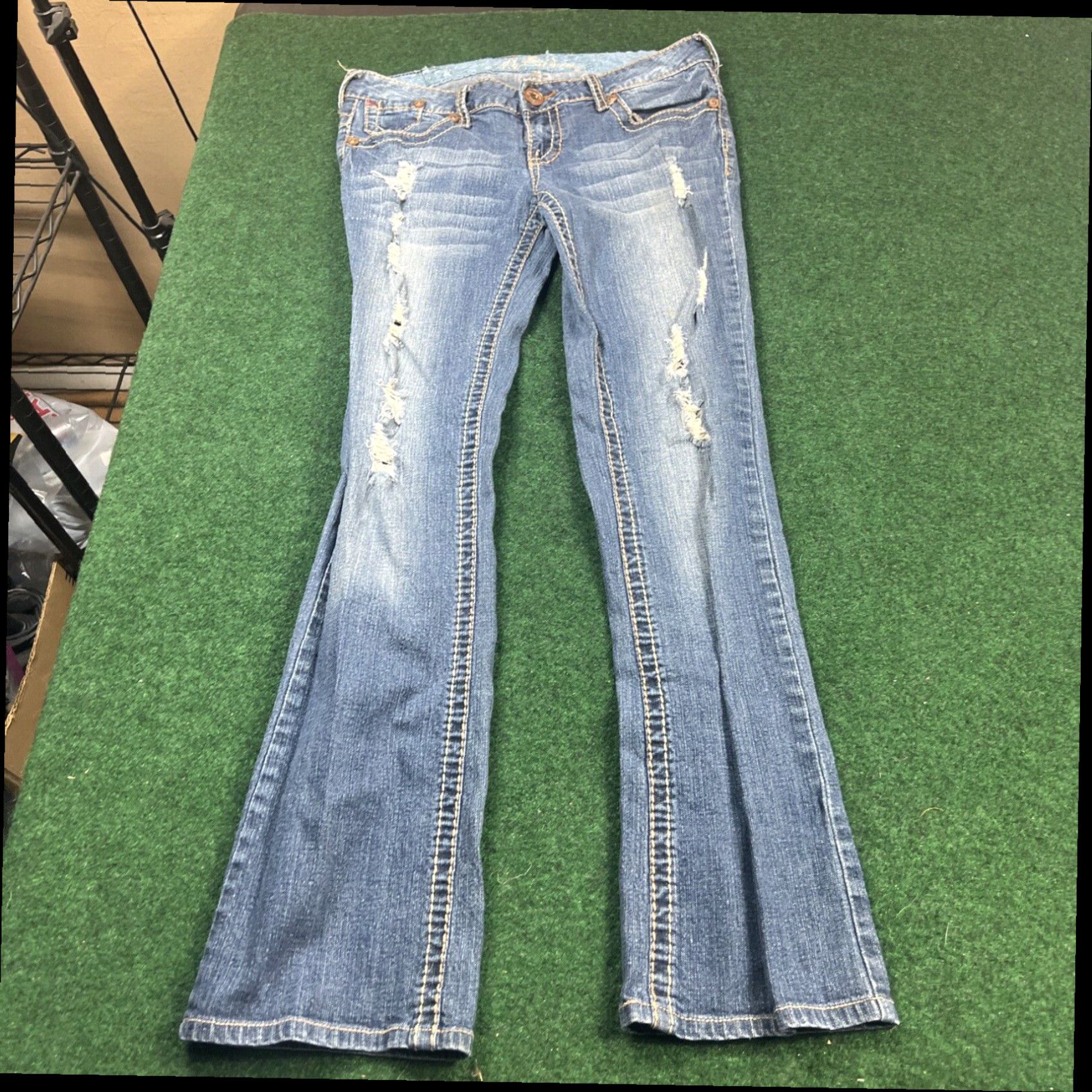 Vintage Premiere Denim by Rue 21 Sz 7/8 Petite Short Bootcut Thick Stitch Women’s Jeans Size 28" / US 6 / IT 42 - 5 Thumbnail
