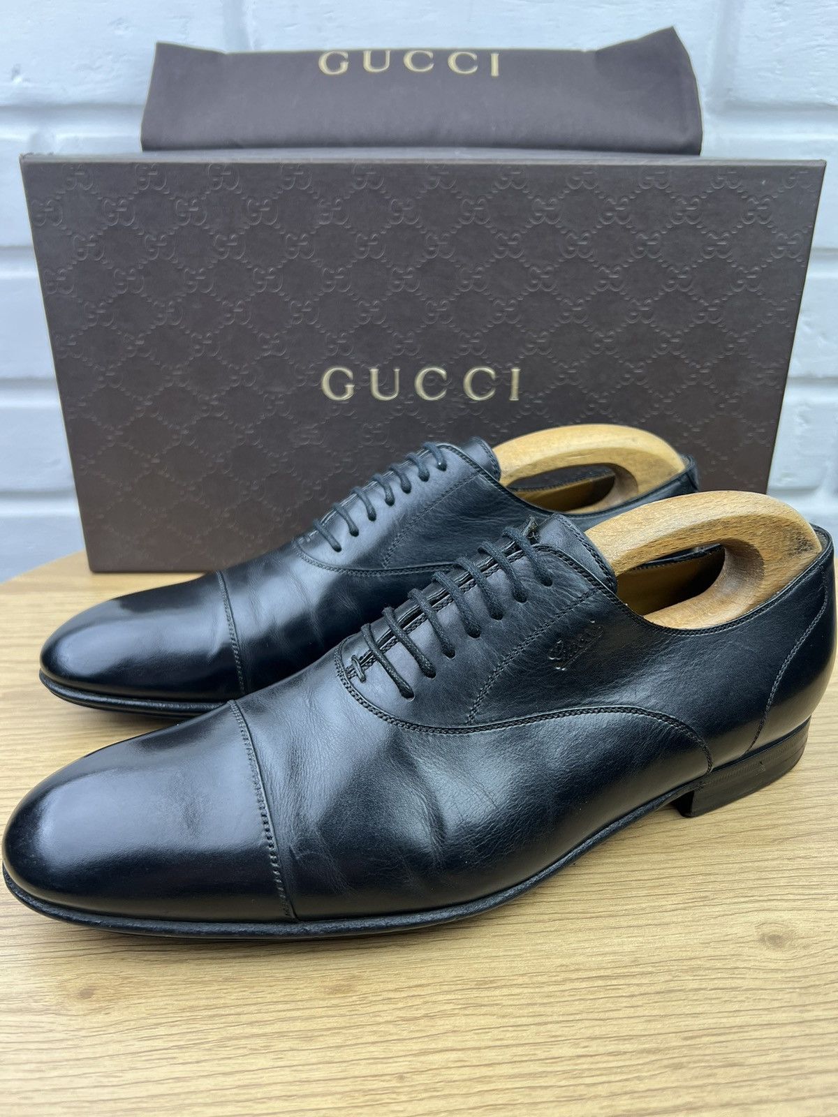 Gucci GUCCI Shoes Mens Jasper Web Trim Lace-Up Black Leather  display picture 1