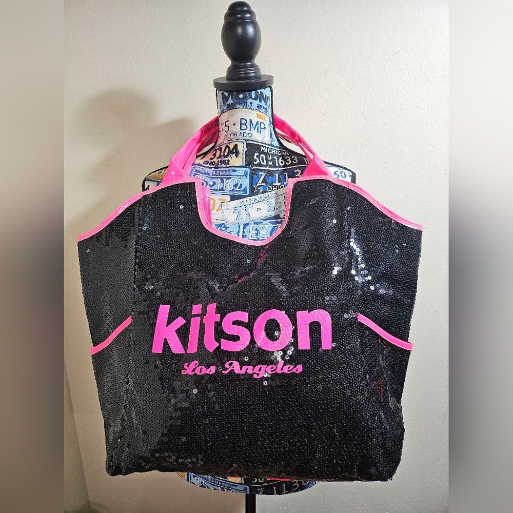 Juicy Couture × Vintage Y2K Kitson Los Angeles Black and Pink Patent Sequin Tote Sh Size ONE SIZE - 1 Thumbnail