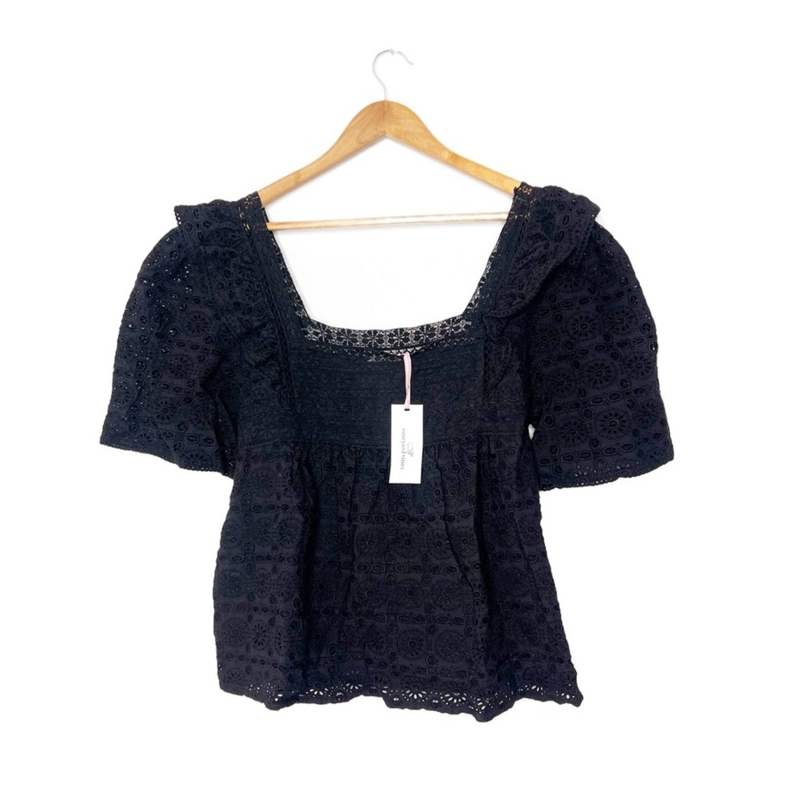 Vineyard Vines New with Tag Vineyard Vines Women's Black Eyelet Blouse Size XL / US 12-14 / IT 48-50 - 2 Thumbnail